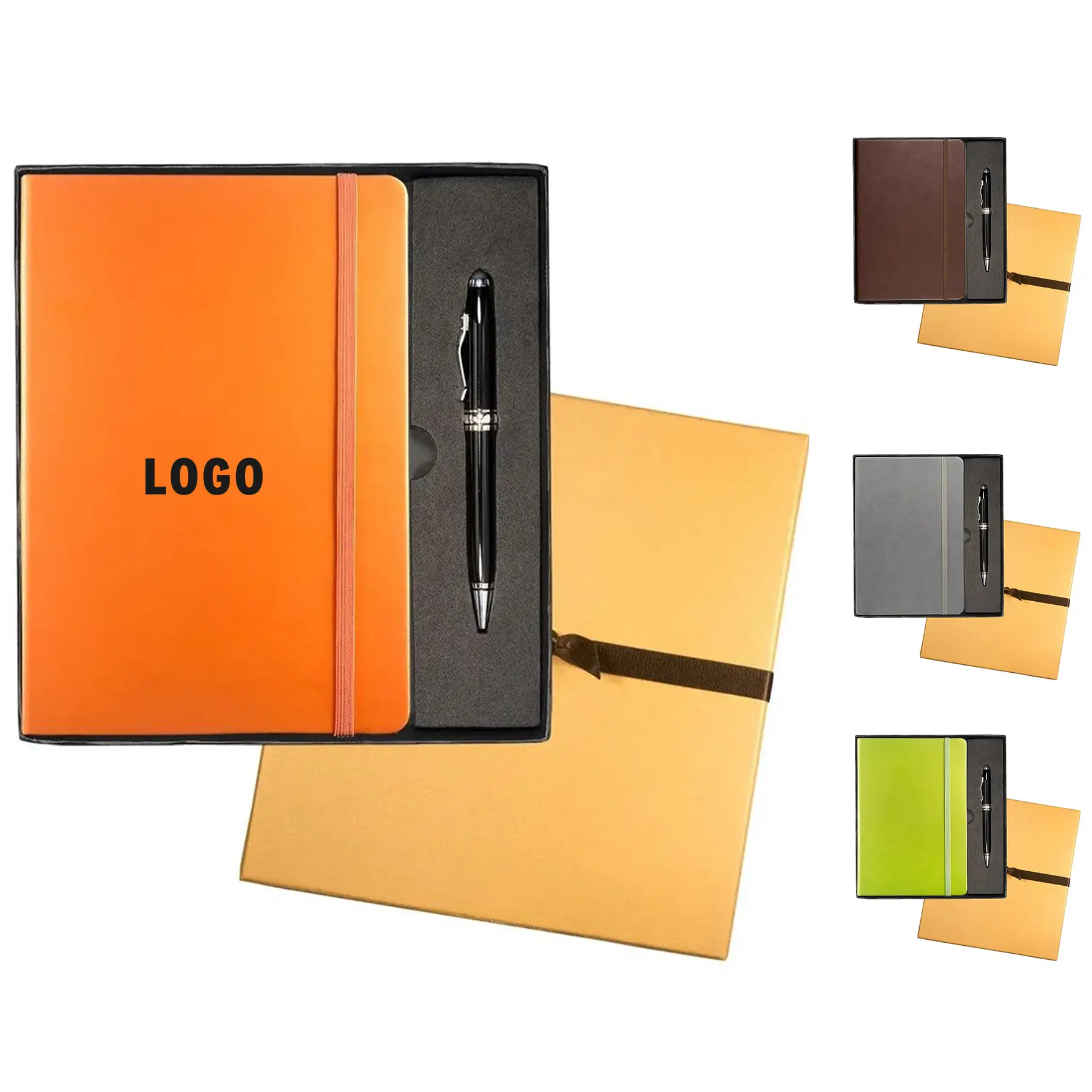 Luxury Faux Leather Journal Set with Touchscreen Stylus Pen for Tablets and Phones 2