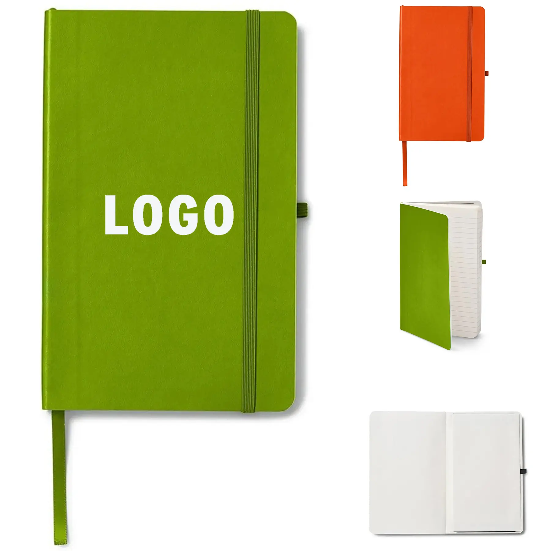 Classic PU Softcover Journal Notebook 96 Lined Sheets Elastic Closure Pen Holder 2