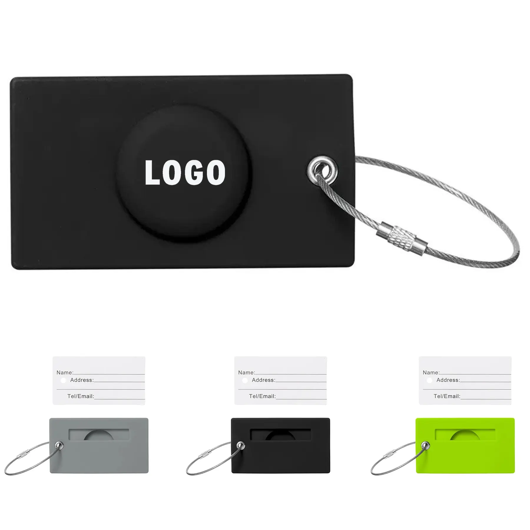 Personalized Silicone Bag Tag Holder for Tracker Device 2