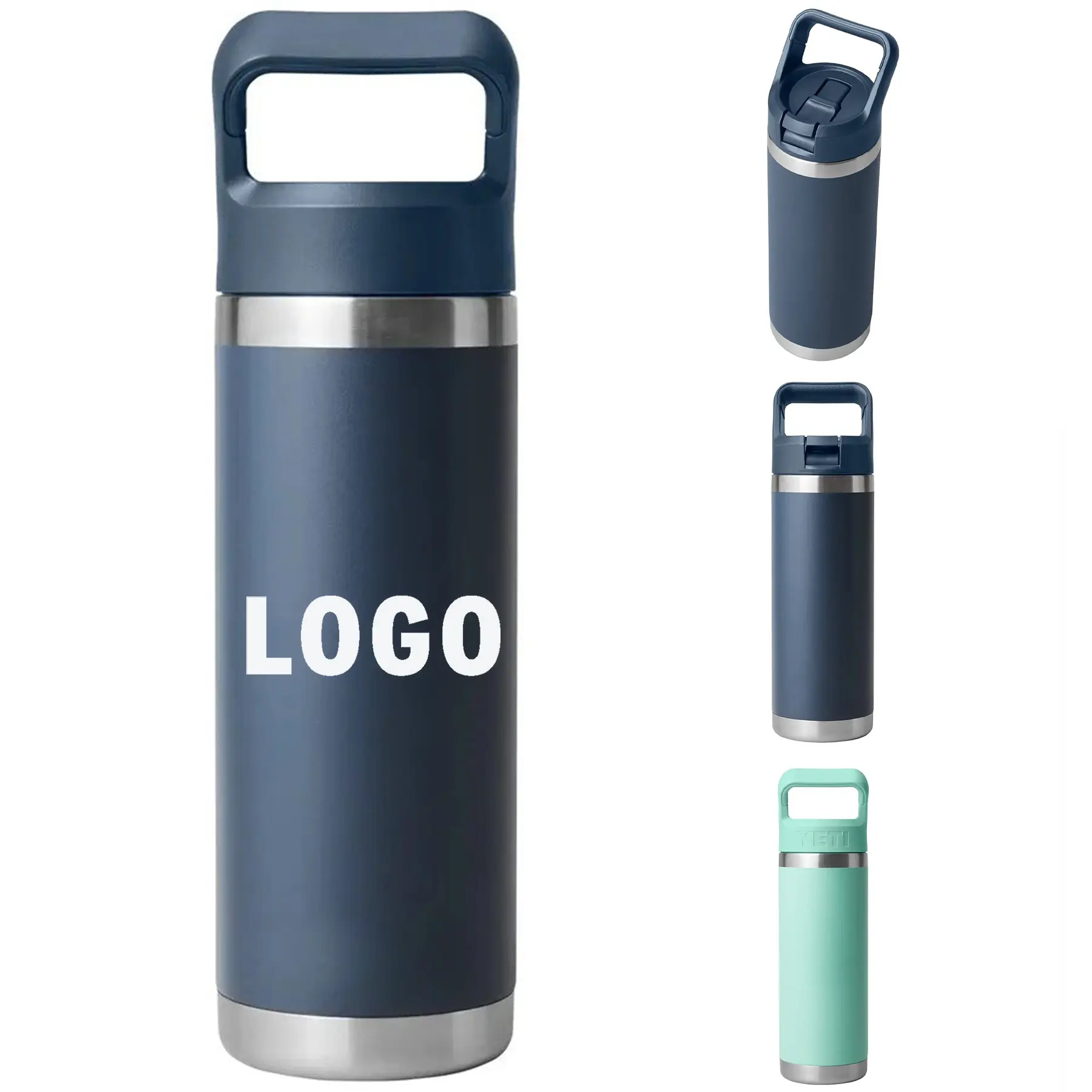 Stainless Steel Water Bottle 18 Oz Straw Cap Leak Resistant Insulated 2