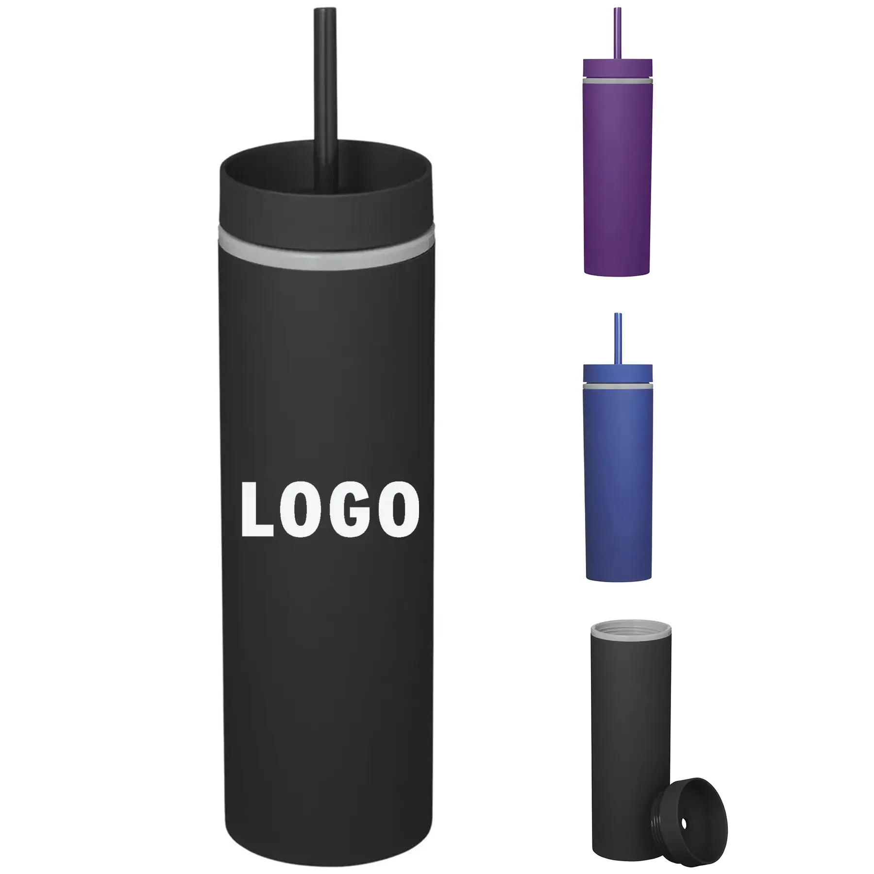 Eco Recycled 16oz Insulated Tumbler Straw Set 2
