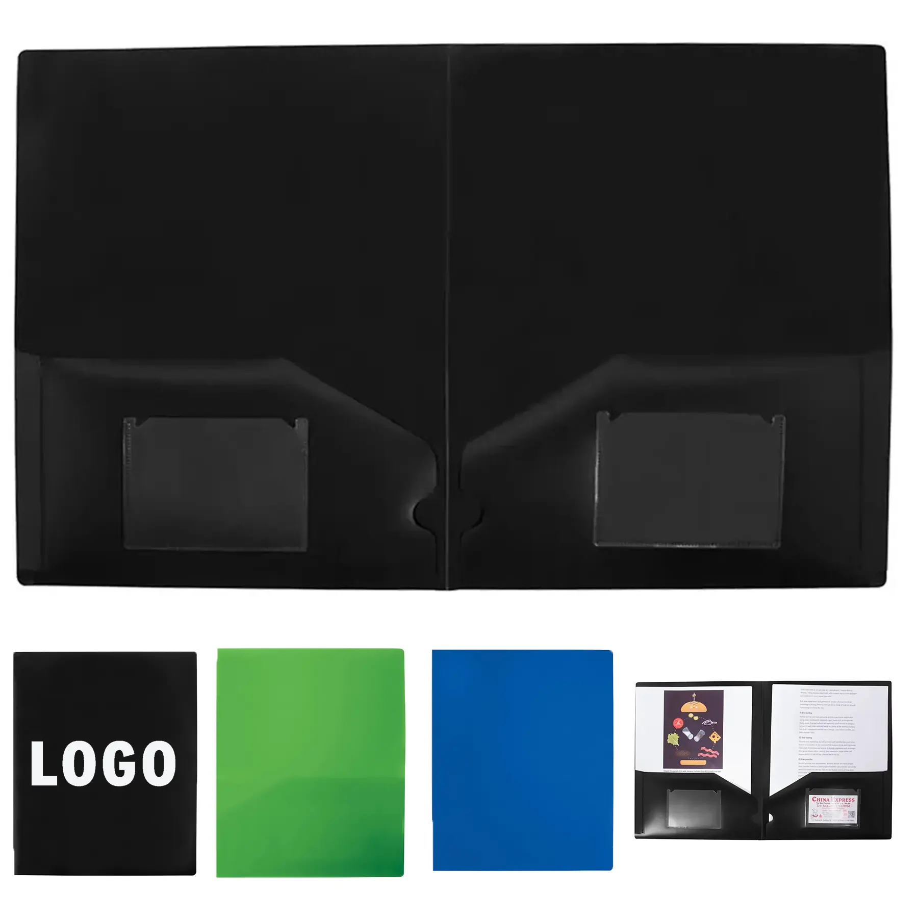 Two Pocket Polypropylene Business Card Folder 2