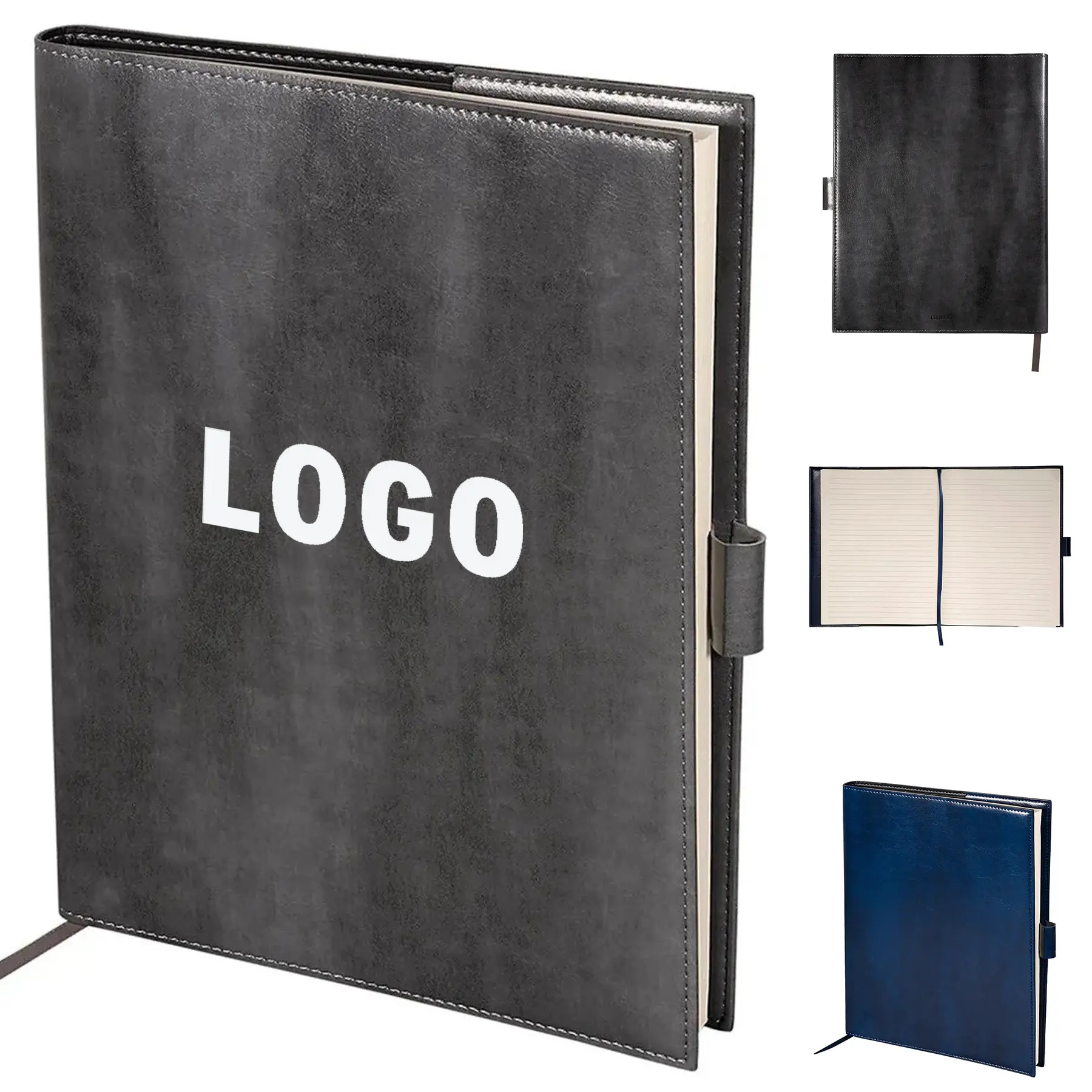 Soft PU Leather Refillable Journal with Ribbon Bookmark, Wide Ruled Notebook, 128 Cream Pages 2