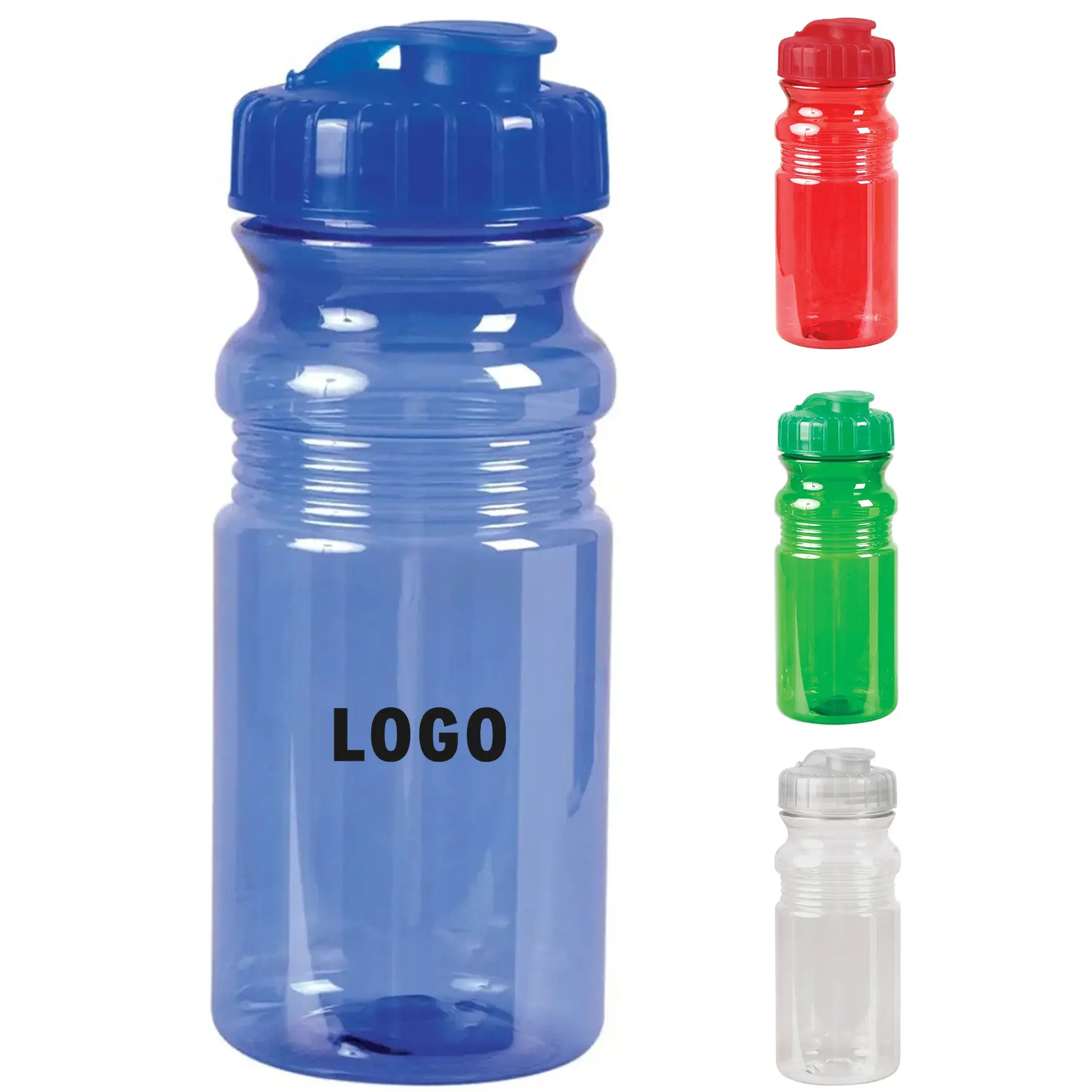 20 oz Translucent Sports Water Bottle Snap Cap 2