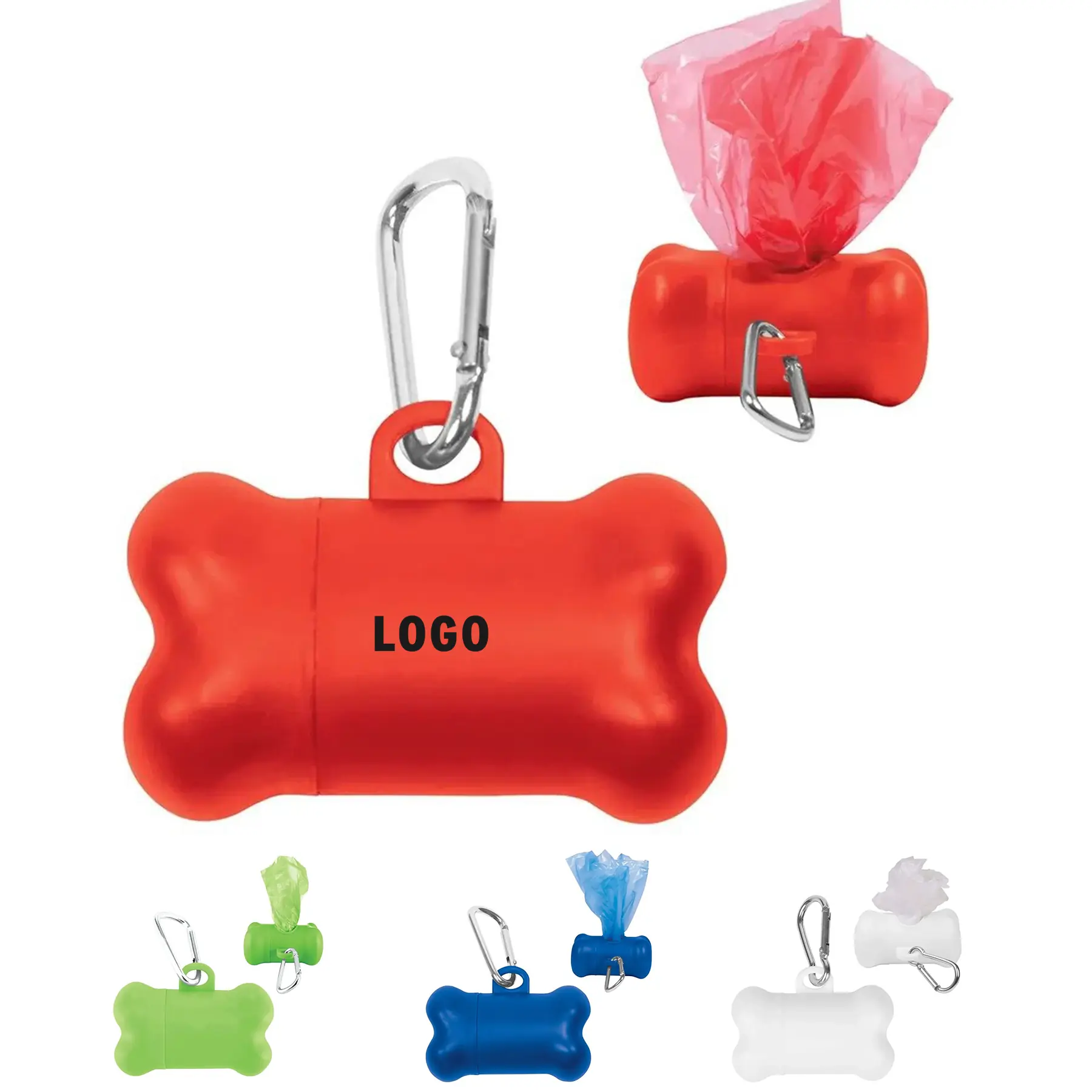 Dog Poop Bag Holder Carabiner Refillable Dispenser 2