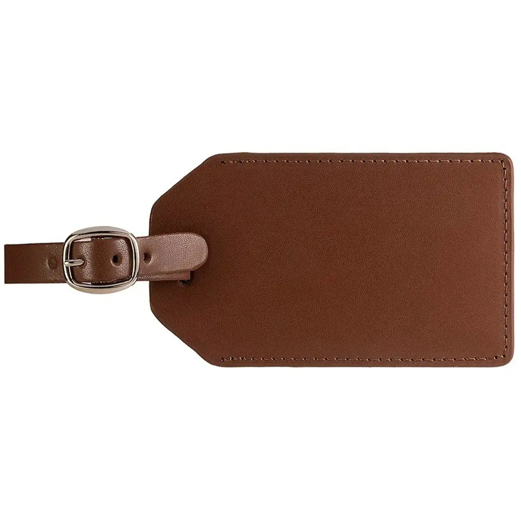 Custom Engraved Bonded Leather Luggage Tag with ID Window