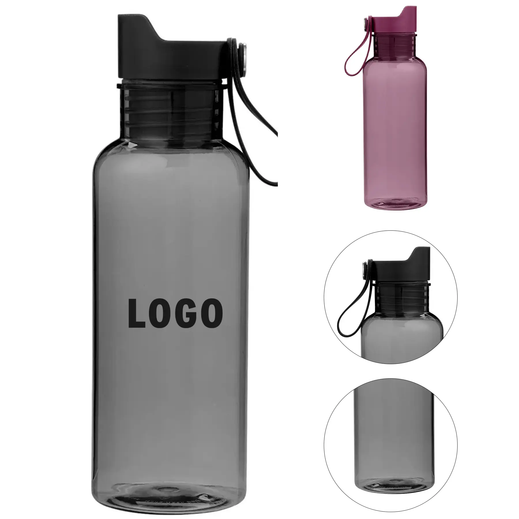 Recycled PET Click Bottle Silicone Carry Strap 2