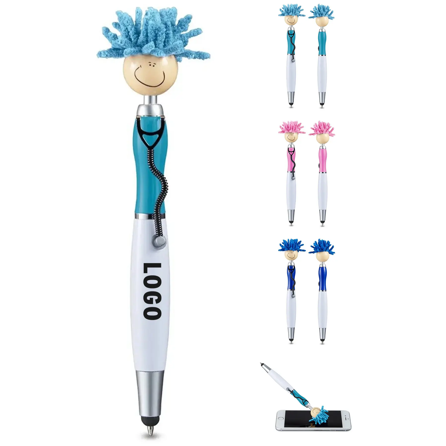 Microfiber Mop Top Stylus Pen Screen Cleaner Stethoscope Clip 2