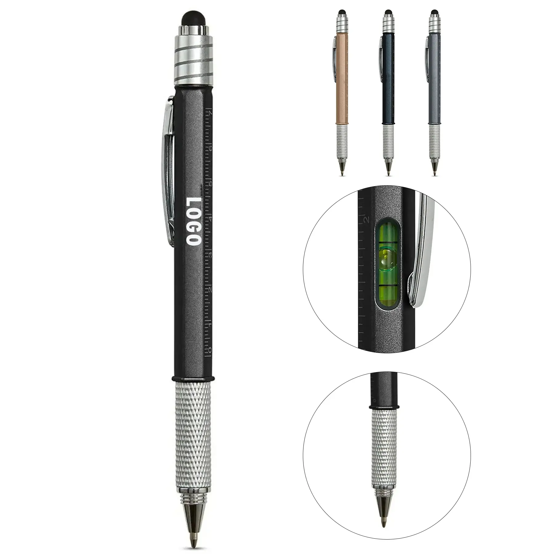 Fidget Spinner Pen Multifunctional Stylus Ruler Level Tool 2