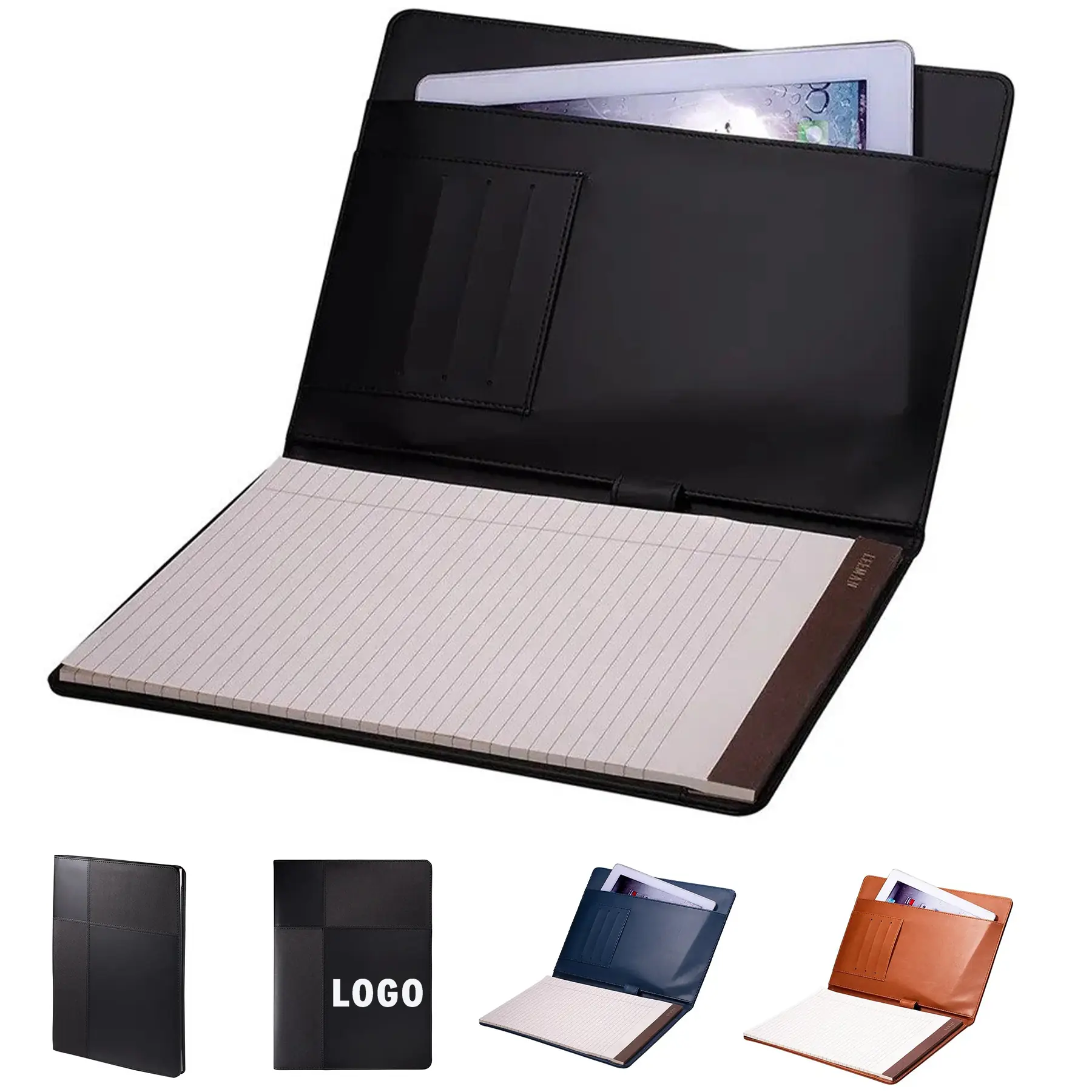 Executive Faux Leather Padfolio with Document Pocket and Pen Loop 2