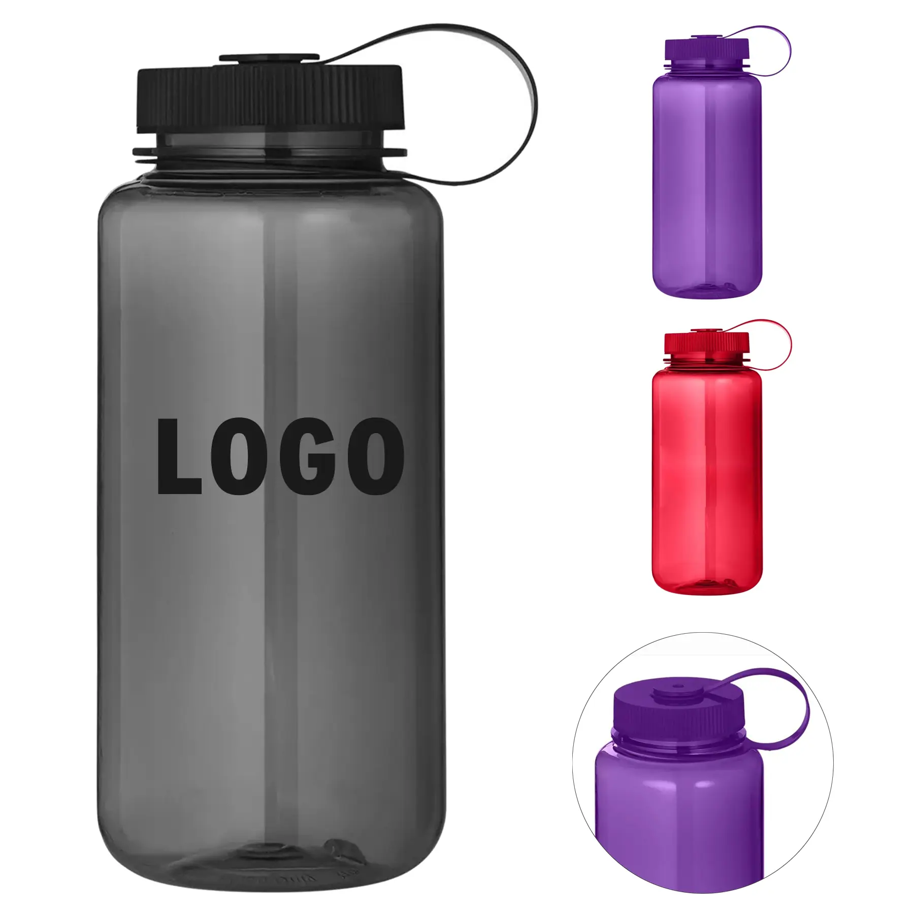 Tritan Plastic Wide Mouth Water Bottle BPA Free 2