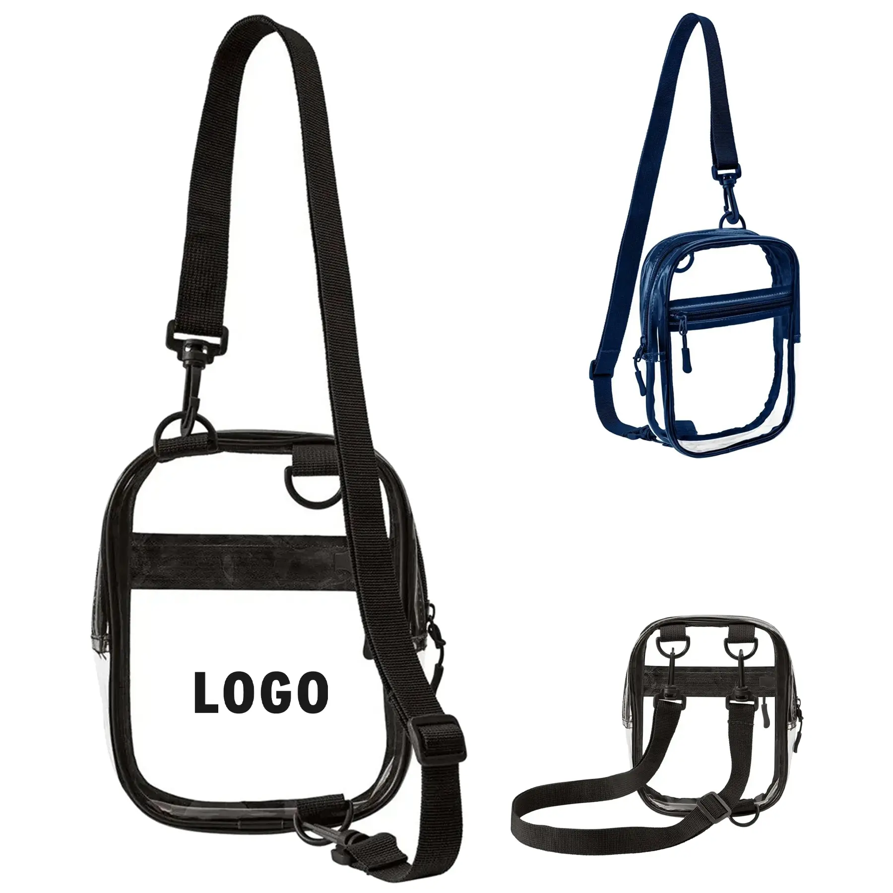 Transparent PVC Adjustable Sling Crossbody Bag 2