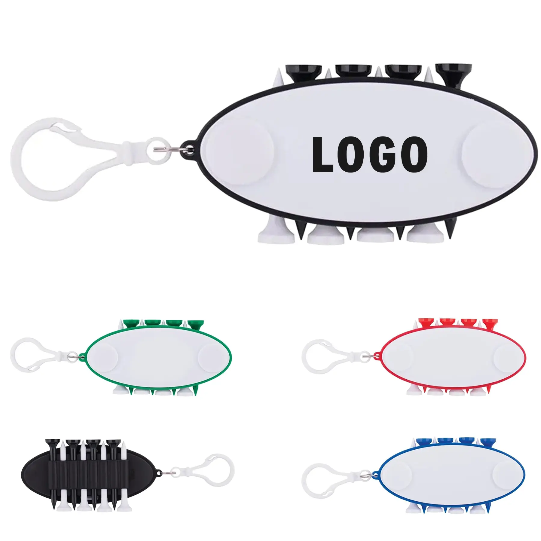Golf Tee Keychain Set with Ball Markers for Bag Clip 2