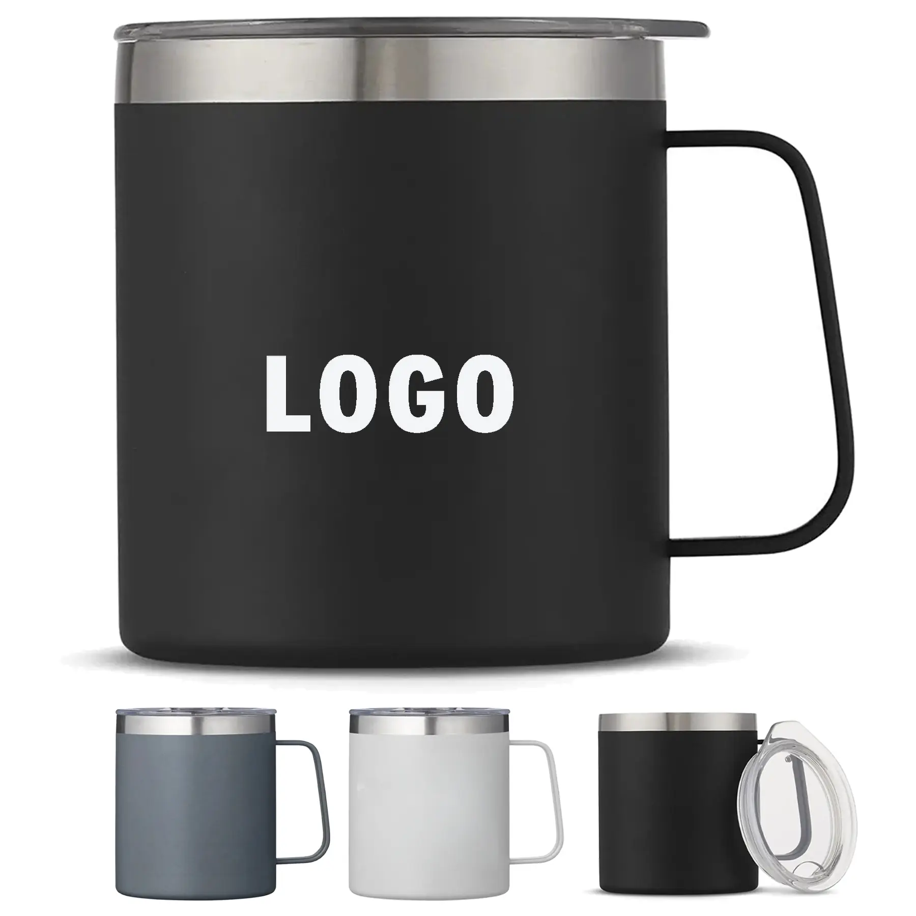 Double Wall Insulated Stainless Steel Camp Mug 15 oz Sip It Lid 2