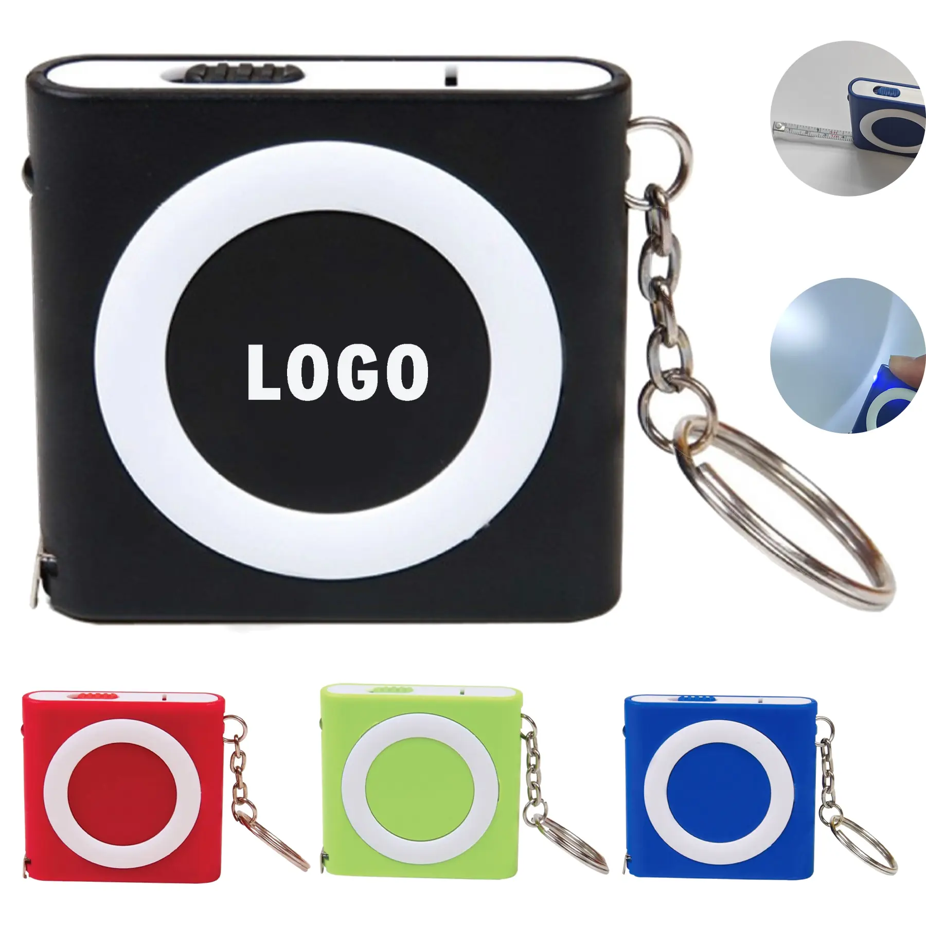 Designer ABS LED Keychain Tape Measure Light 3.25 Foot 2