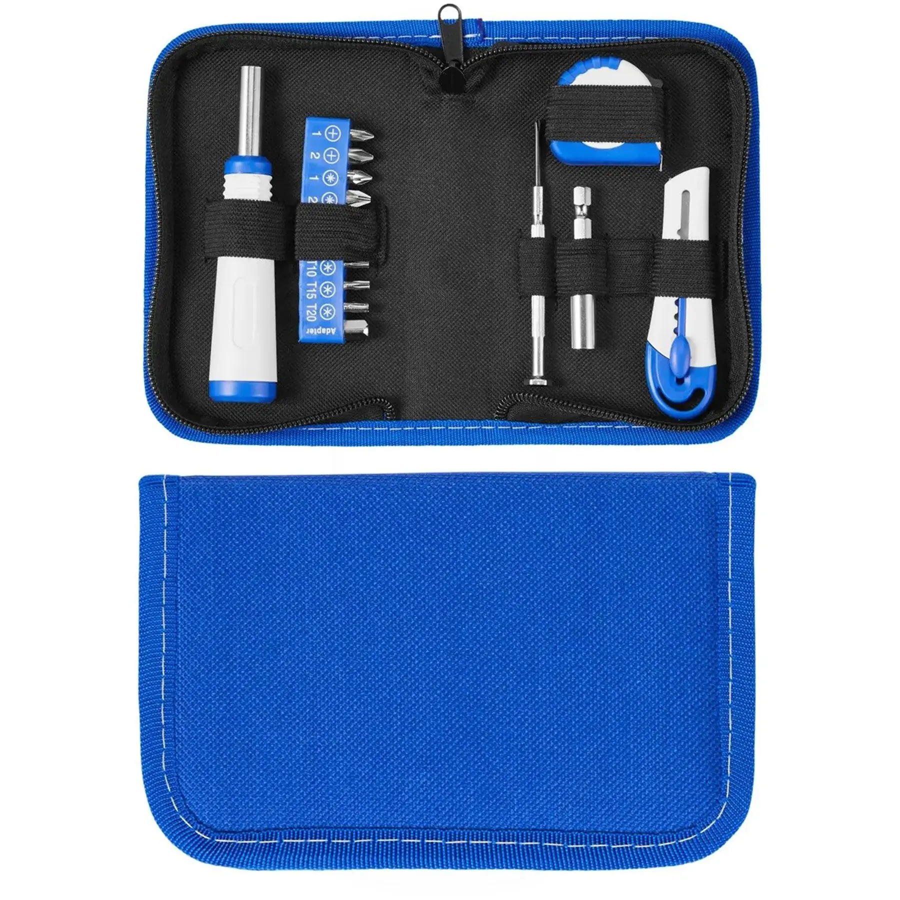 Compact 15 Piece Multi Tool Set Nylon Zippered Case