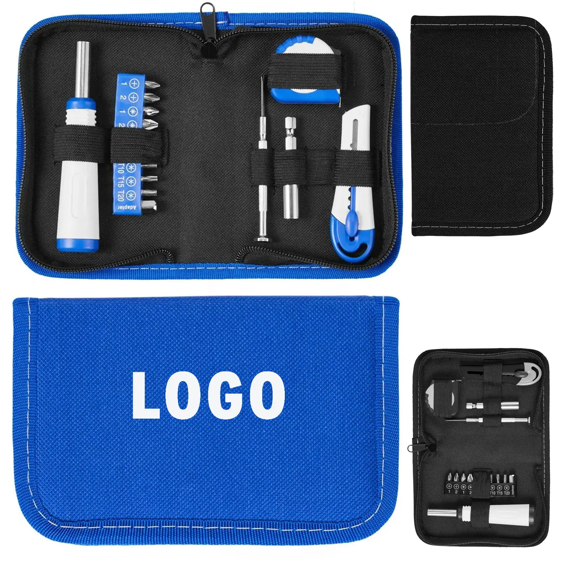 Compact 15 Piece Multi Tool Set Nylon Zippered Case 2