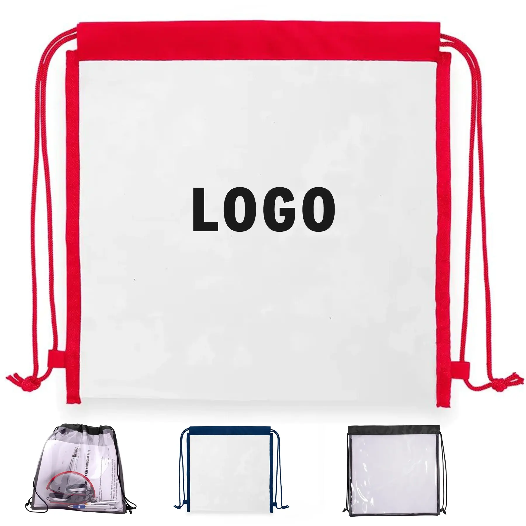 Clear Drawstring Backpack Stadium Approved PVC Bag 2