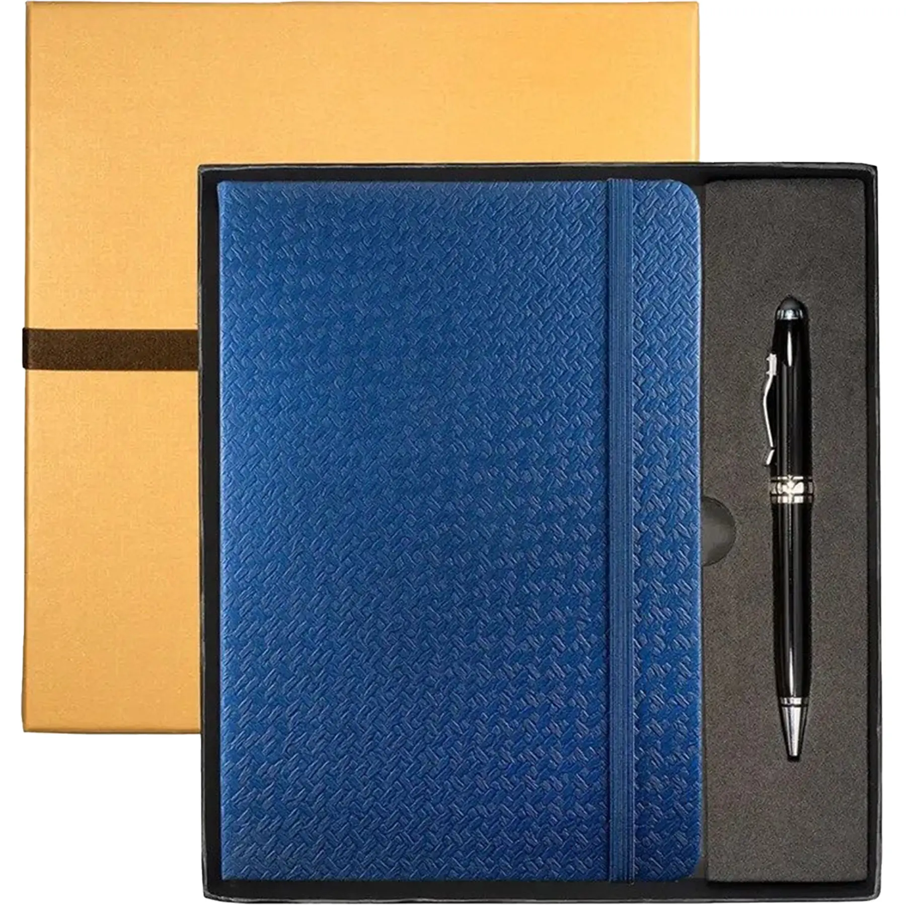 Executive Textured Faux Leather Journal Stylus Pen Touchscreen Compatible