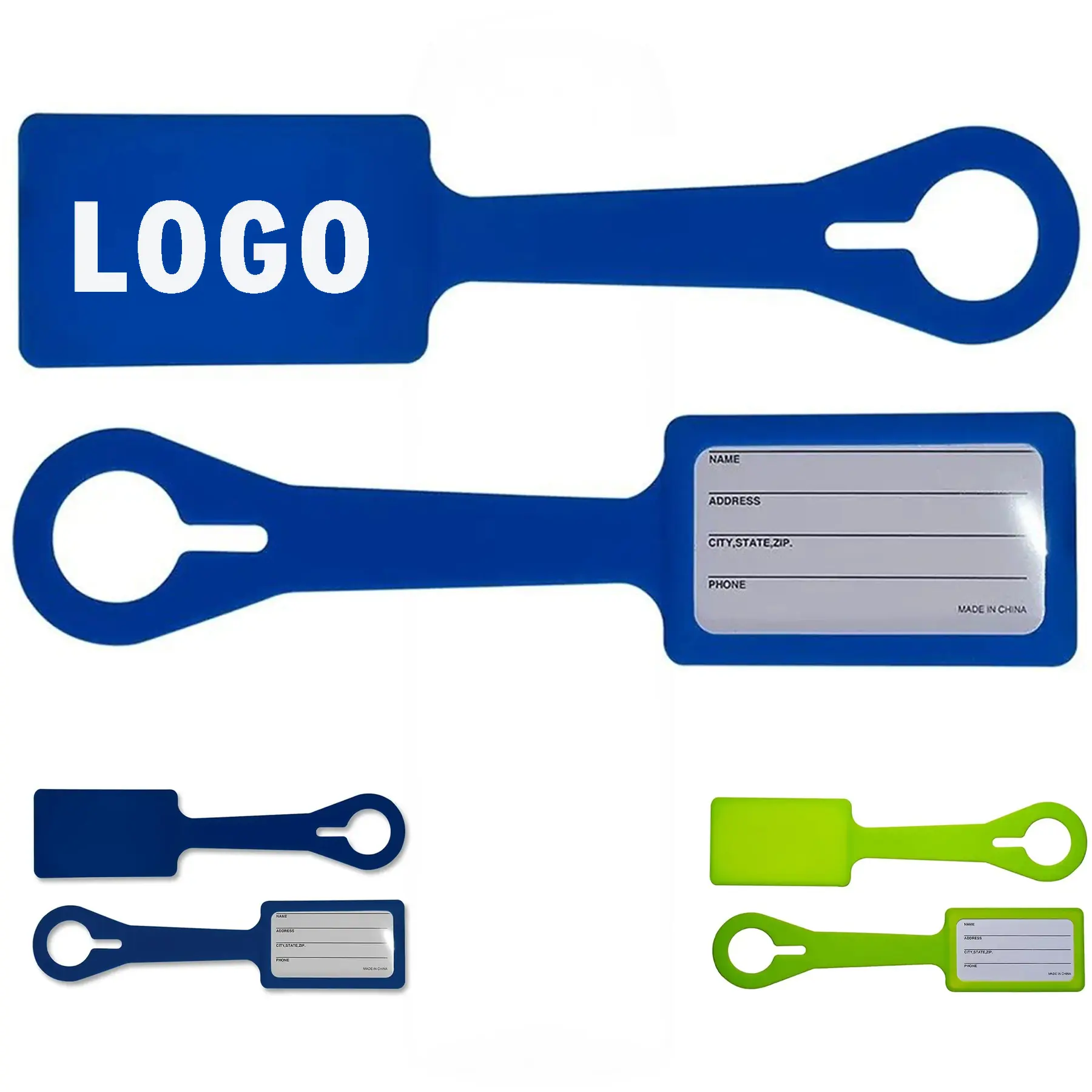 Custom Silicone Luggage Tag Featuring Business Card Slot 2