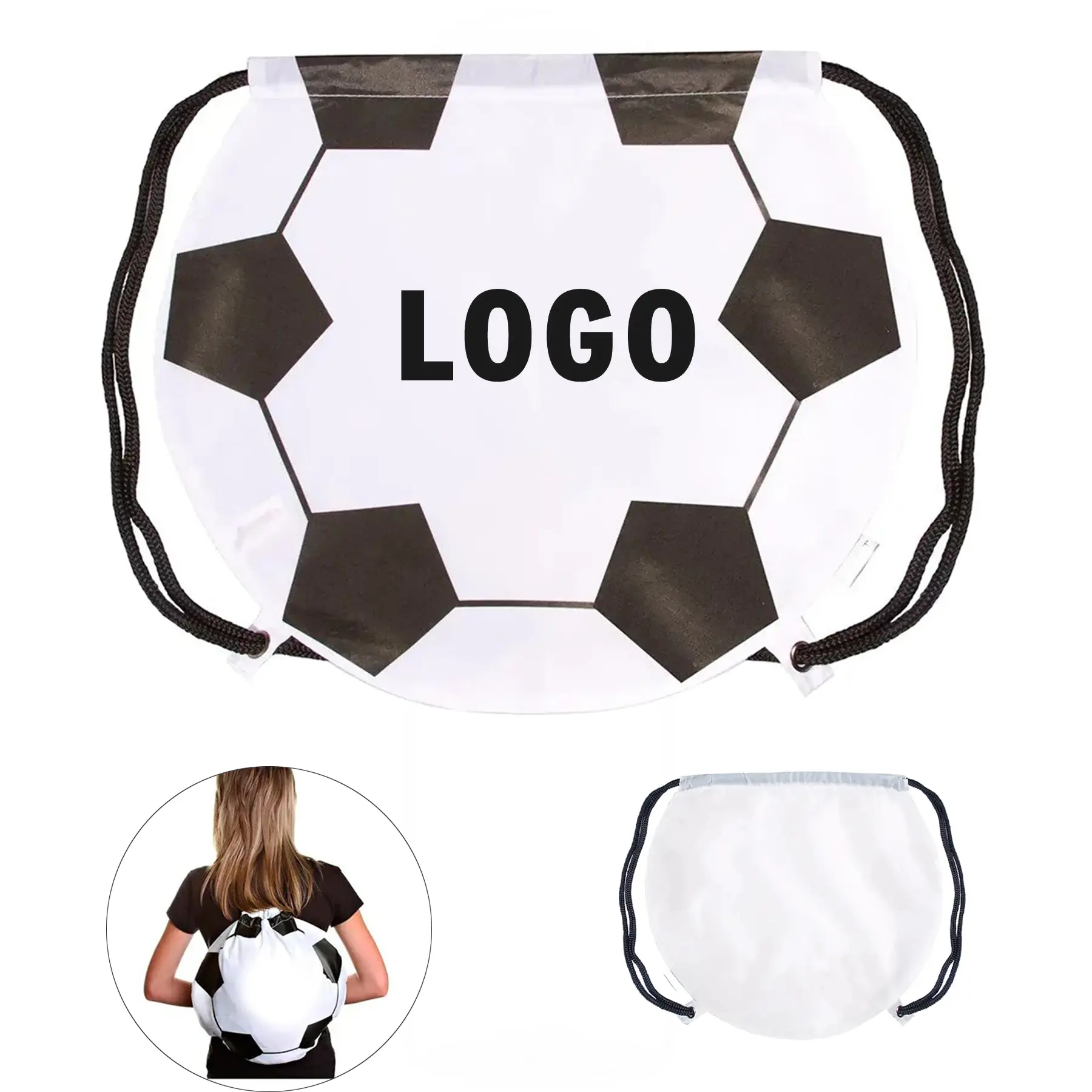 Sporty Soccer Drawstring Sack for Custom Logo 2