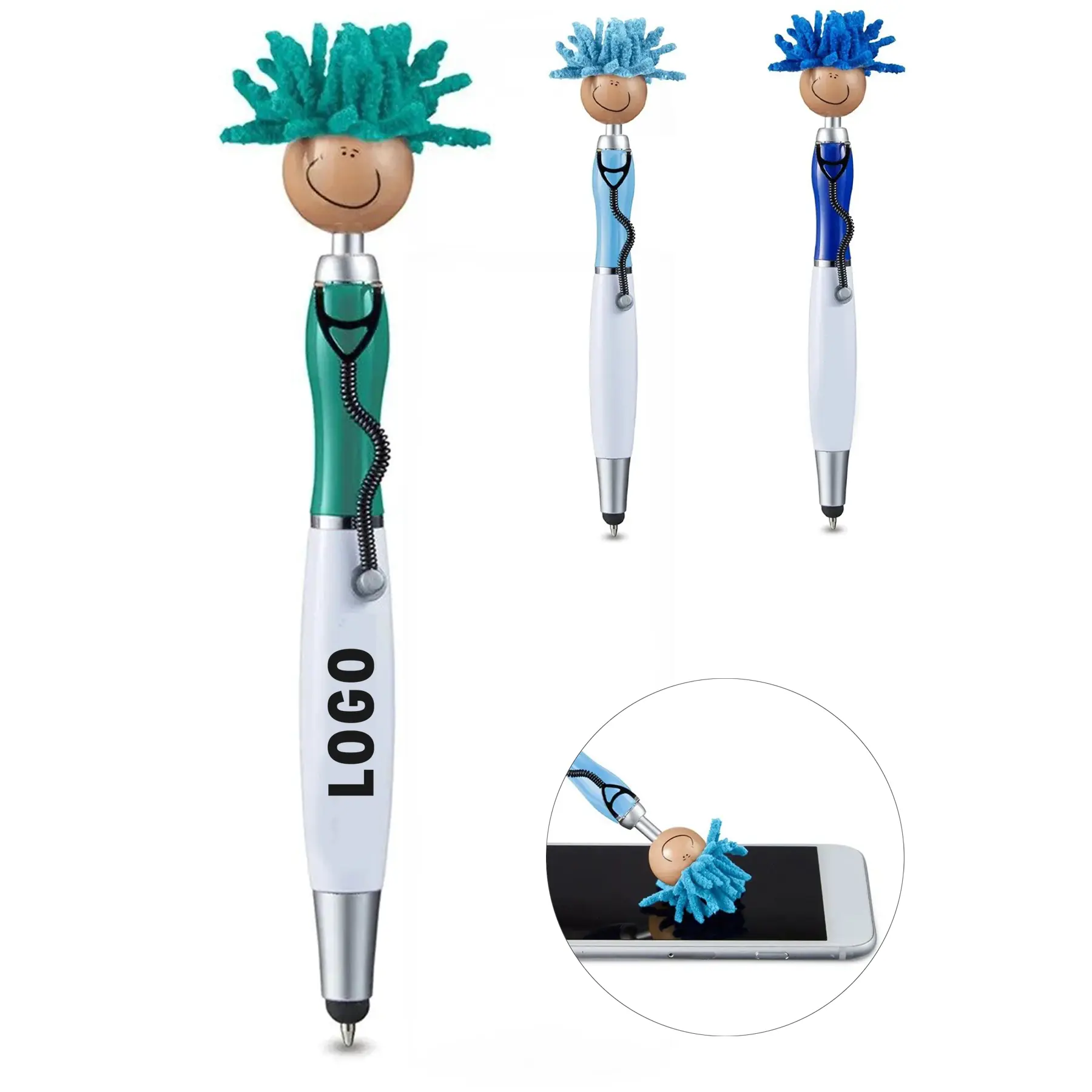Medical Theme Screen Cleaner Stylus Ballpoint Pen Stethoscope Clip 2