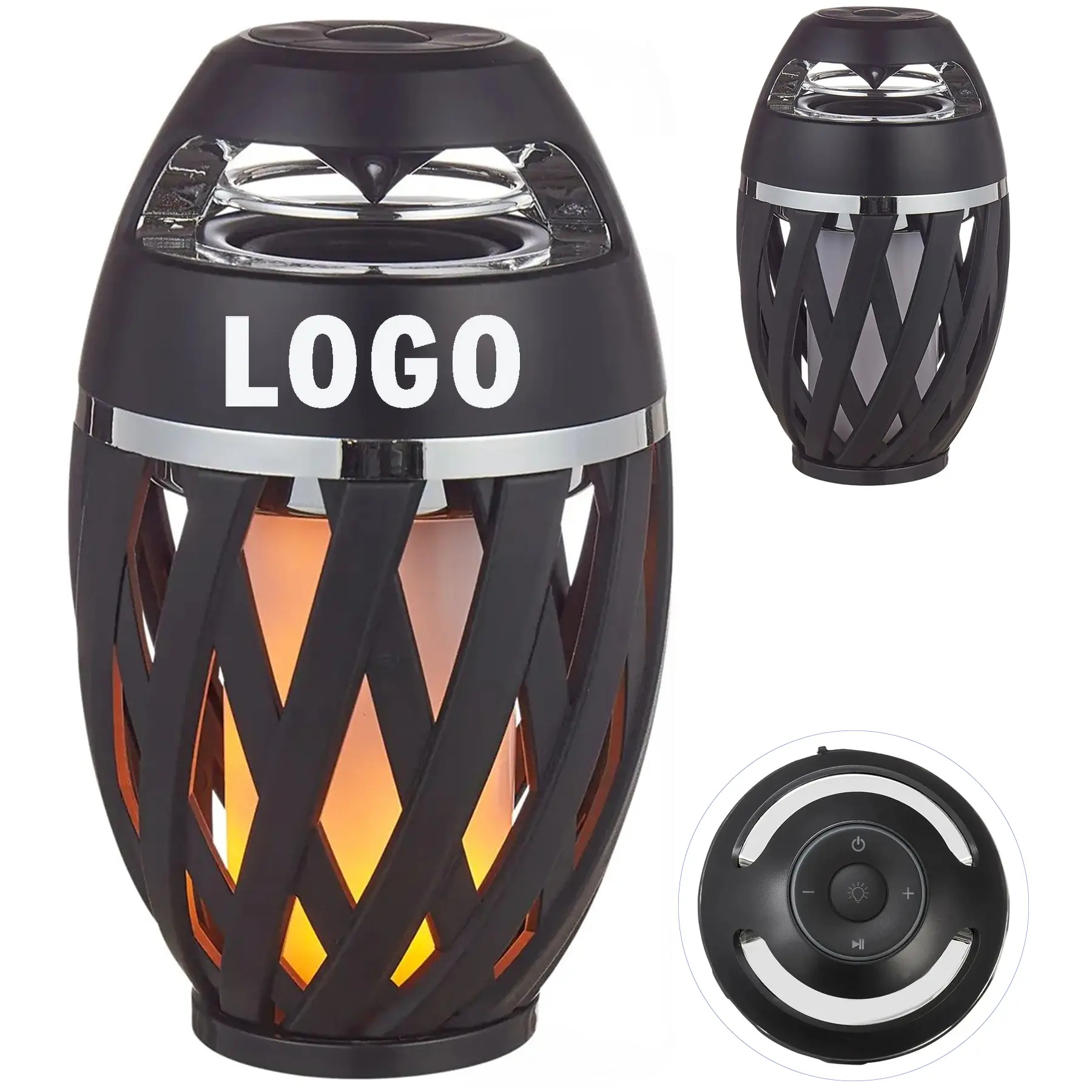 Portable Outdoor Lantern Speaker Faux Flame Effect 2