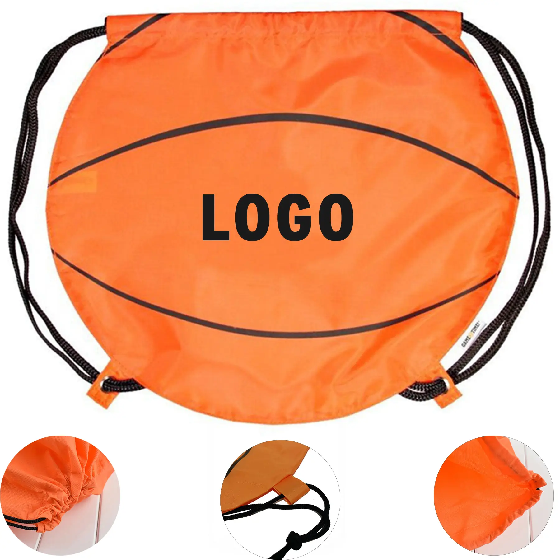 Customizable Basketball Sports Drawstring Backpack with Soft Shoulder Strap 2