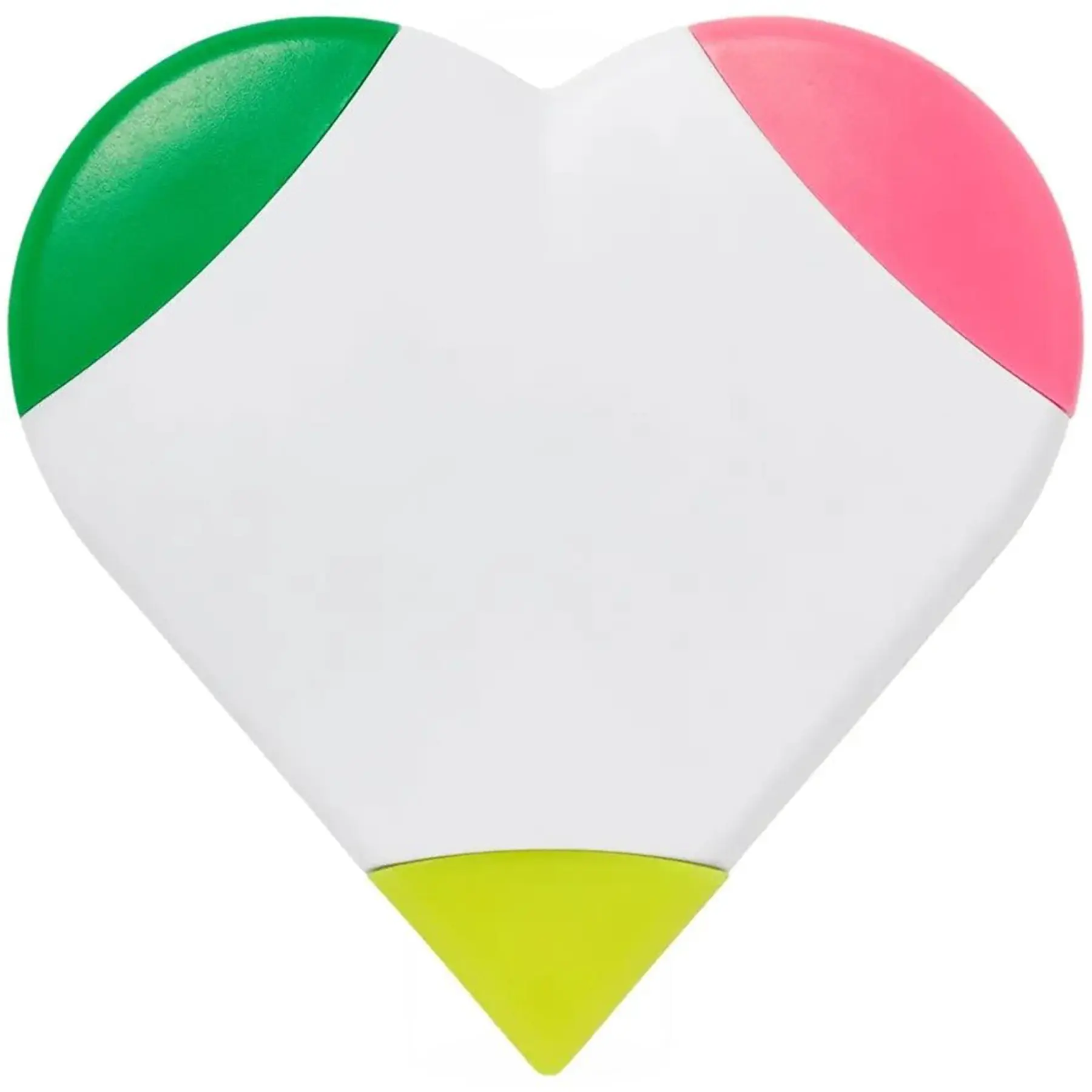 Neon Heart Shaped Triple Tip Highlighter Pen Set Custom Logo