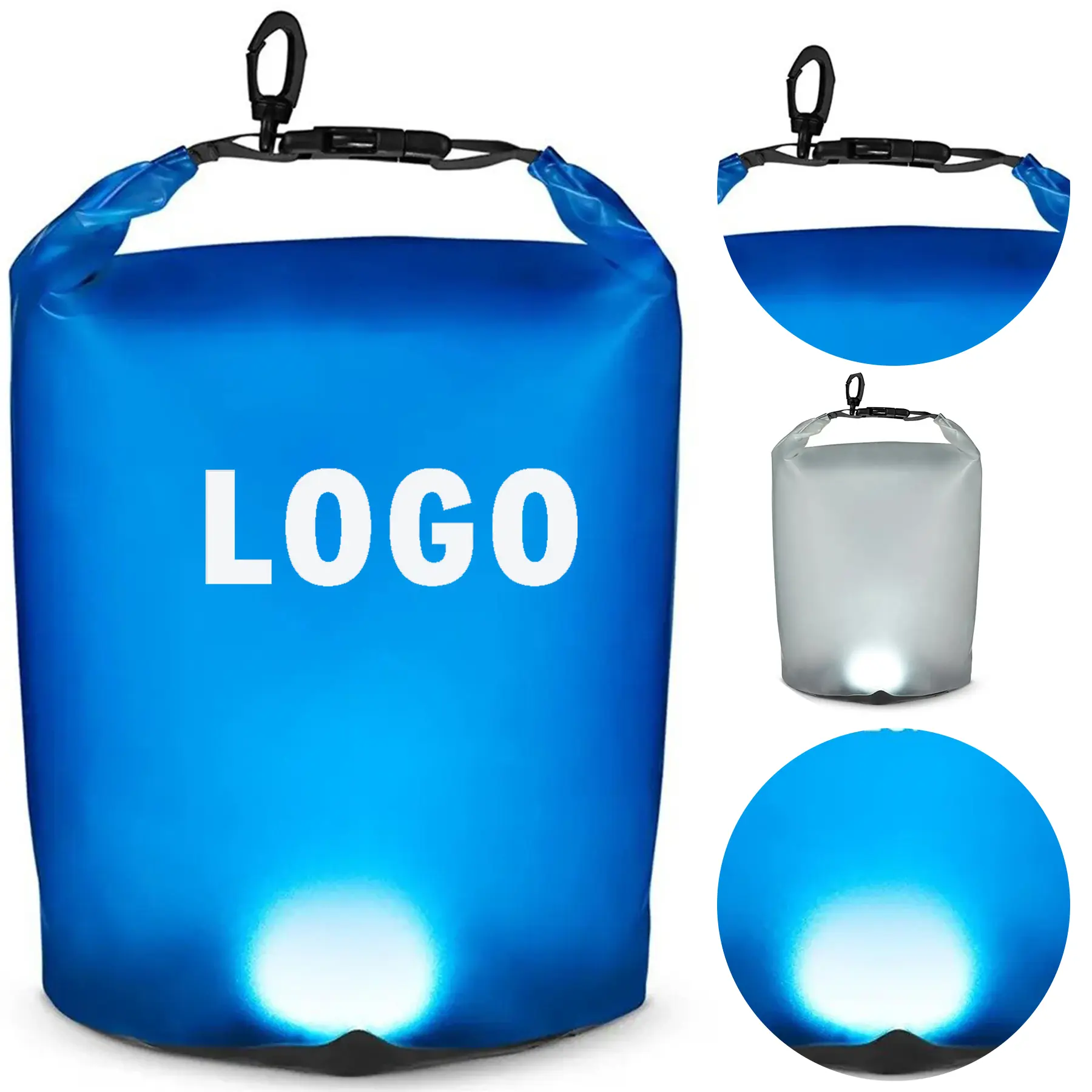 5L Waterproof Dry Bag with COB Light for Outdoor Adventures 2