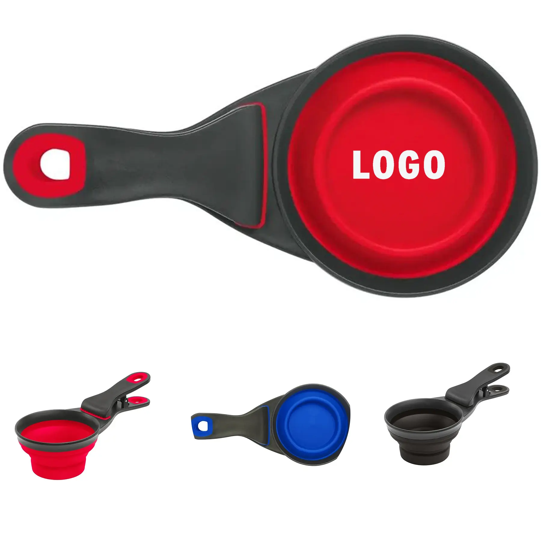 Folding Silicone Pet Scoop with Attached Clip 2