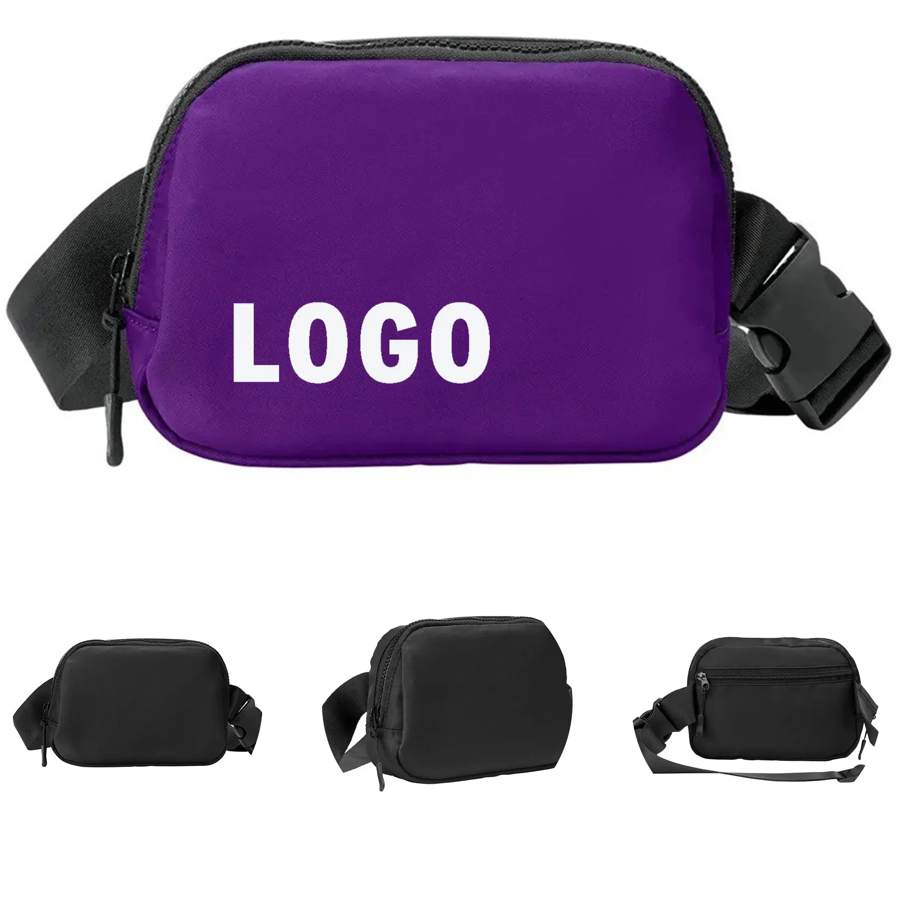 Recycled Polyester Waist Pack Crossbody Sling Bag Adjustable Strap 2