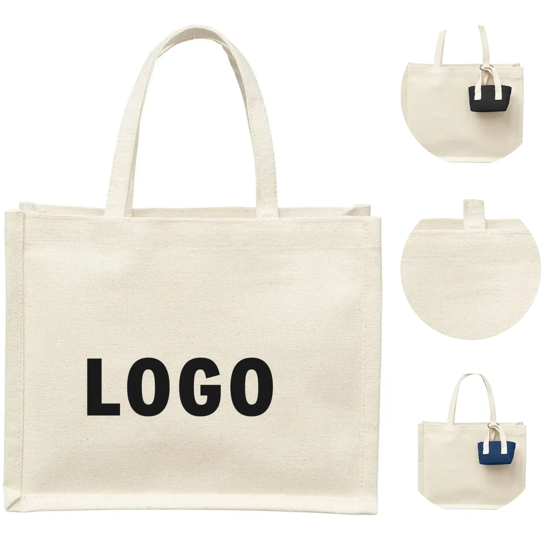 Small Recycled Cotton Tote Bag Plus Detachable Charm Pouch 2