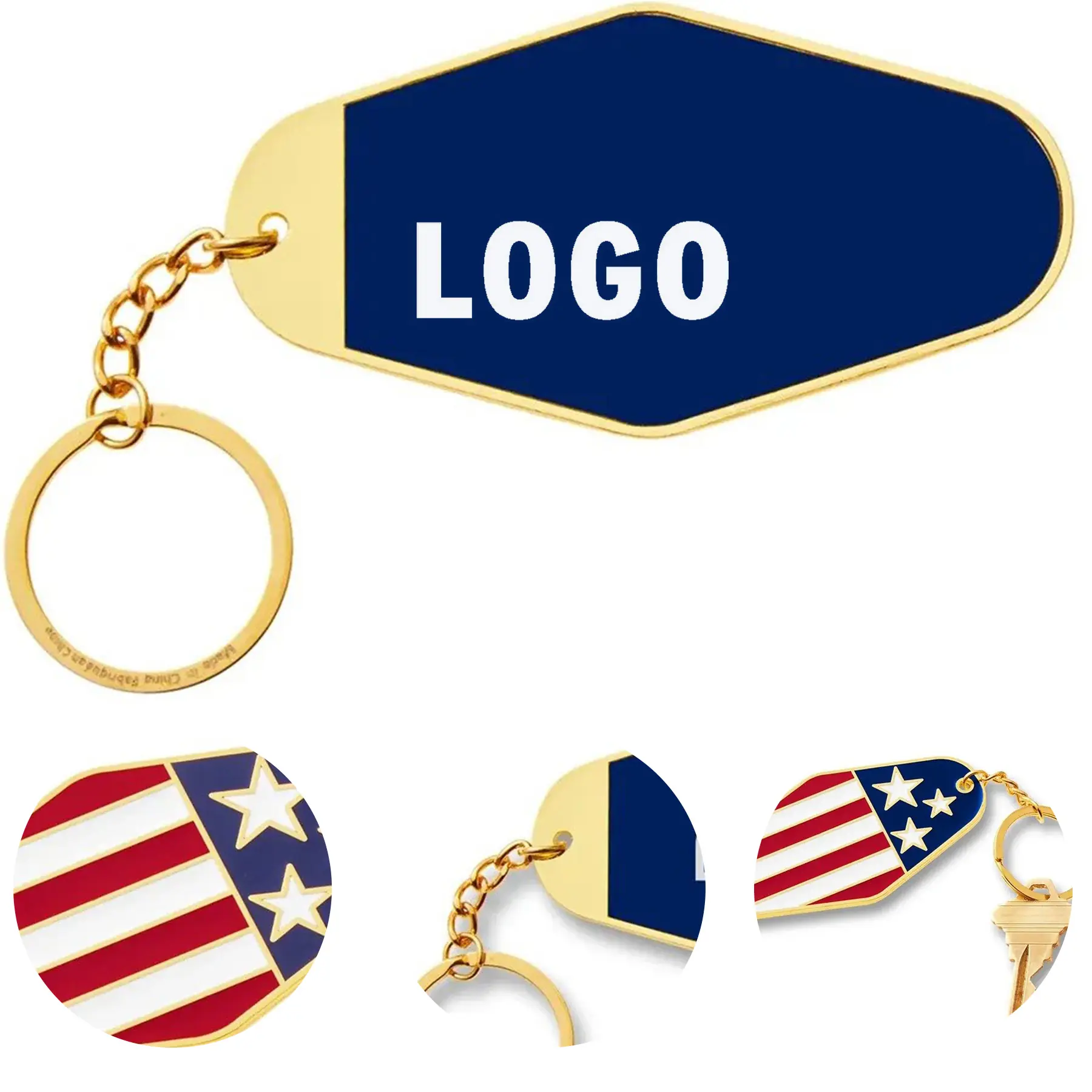 American Pride Metal Keyring Custom Gift 2