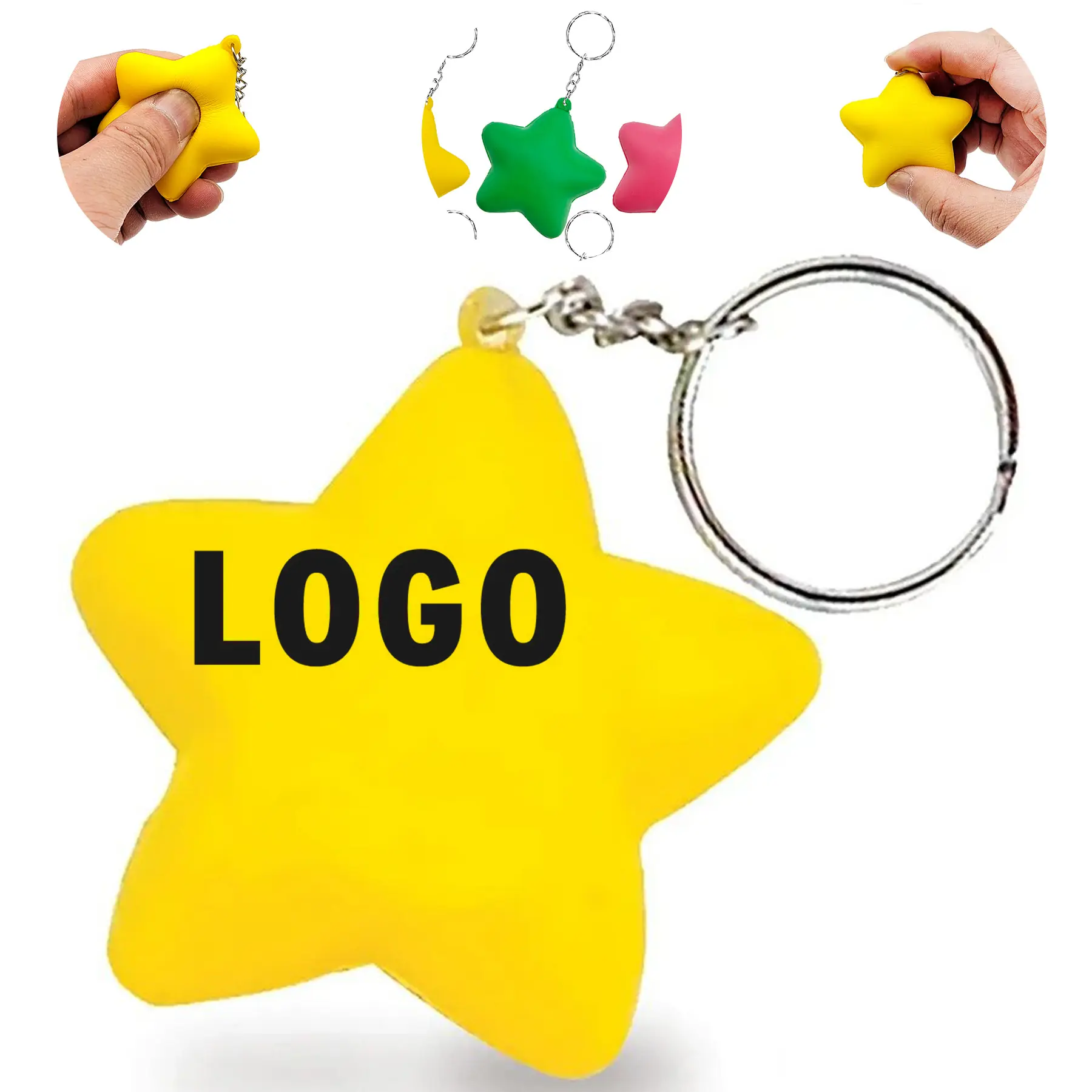 Custom Star Foam Stress Ball Key Ring 2