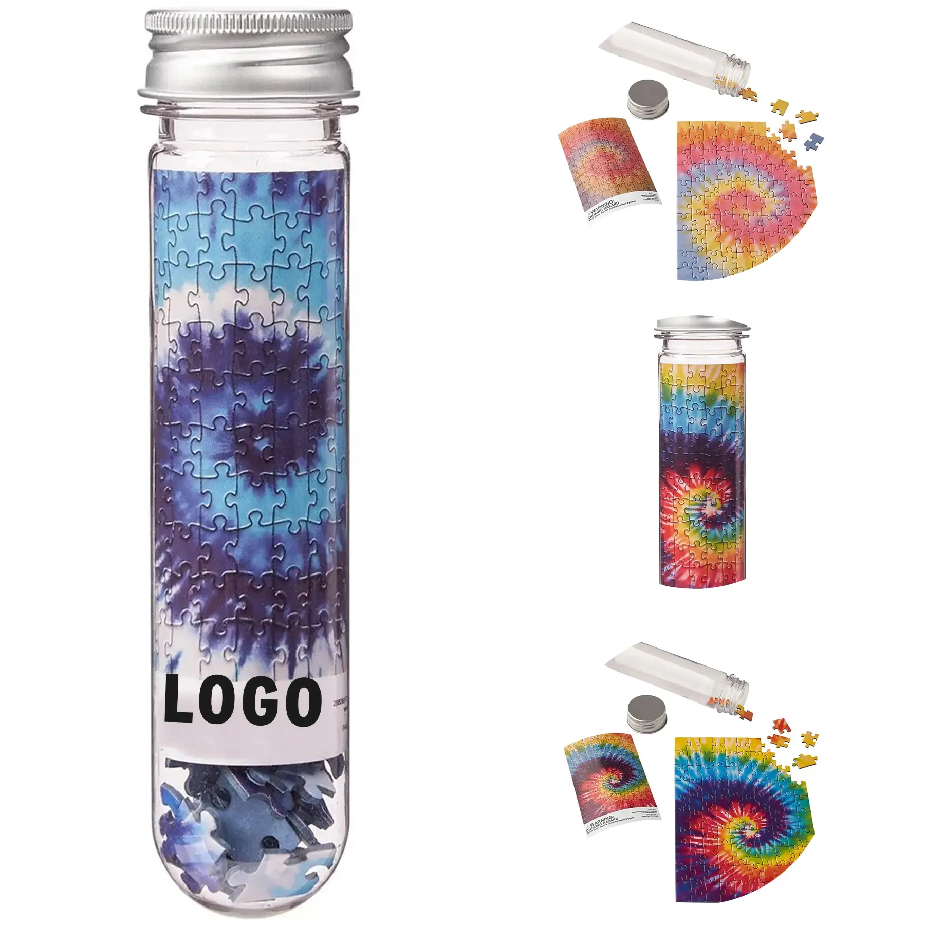 Vibrant Tie Dye Puzzle Tube 100 Piece Set 2