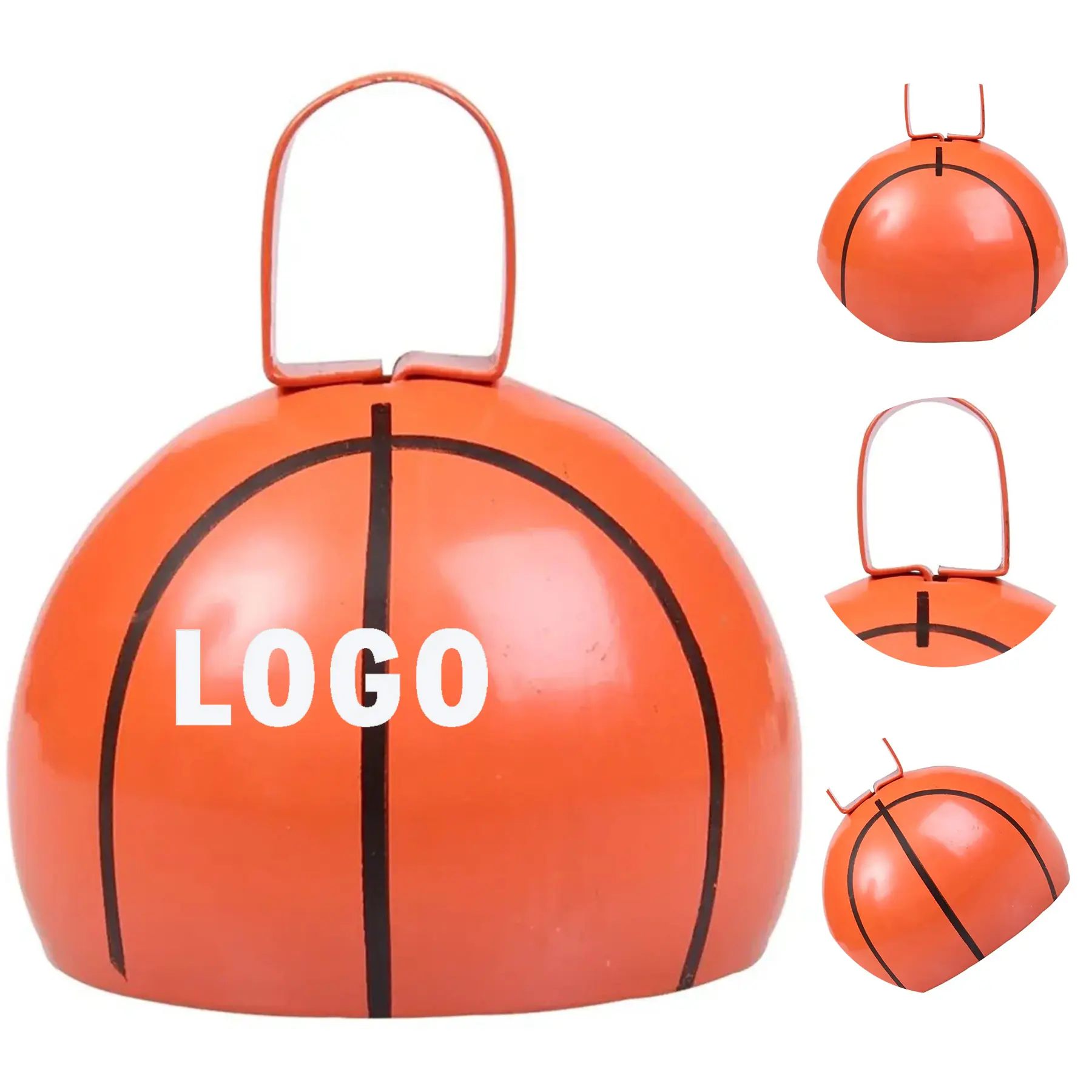 Metal Cowbell with Basketball Design for Game Day Cheering 2
