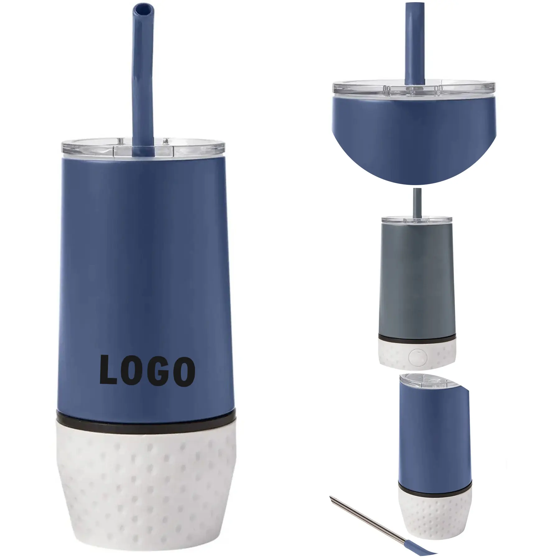 Golf Ball Silicone Base Vacuum Tumbler Ceramic Lined Stainless Steel 2