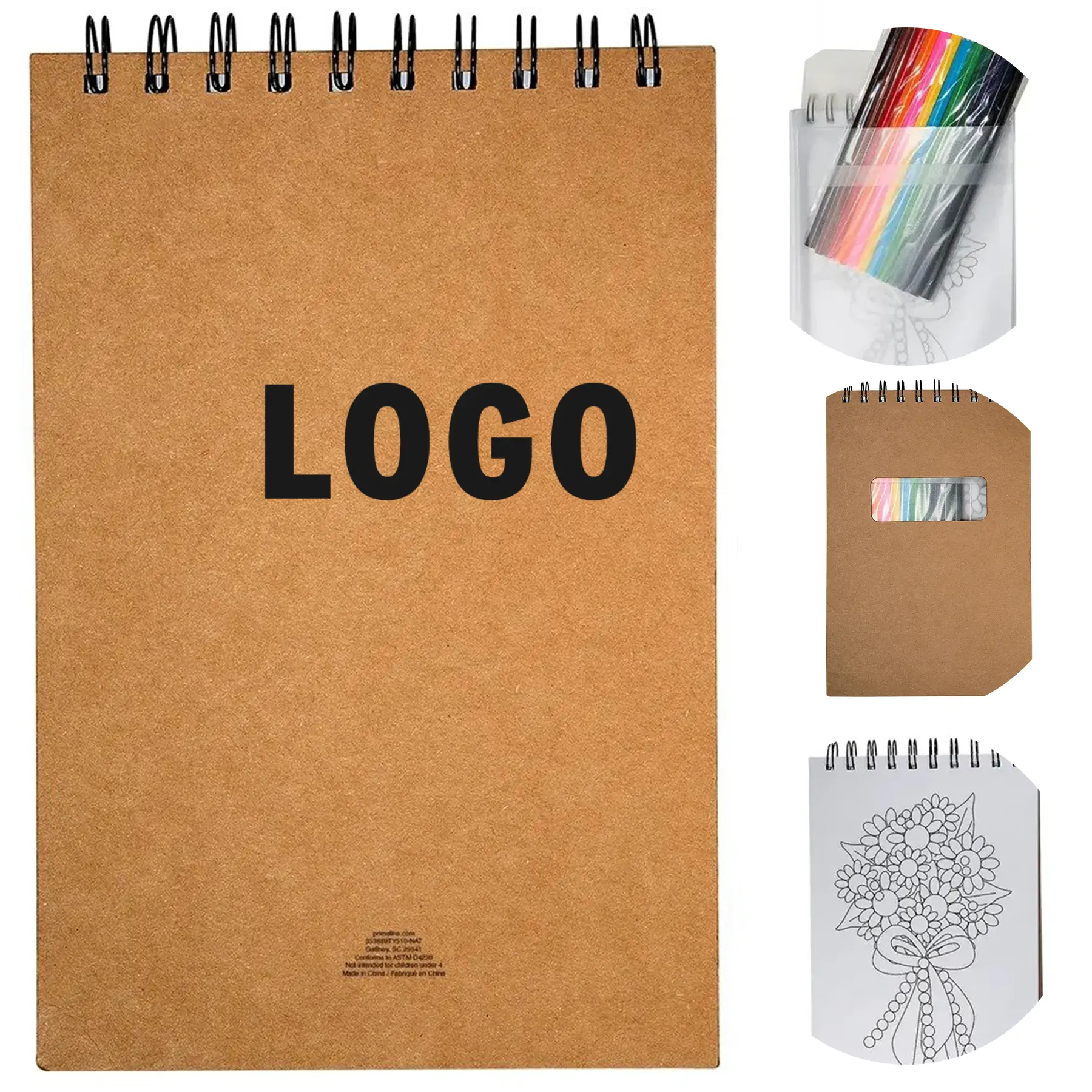 Spiral Bound Kraft Pencil Drawing Set 2