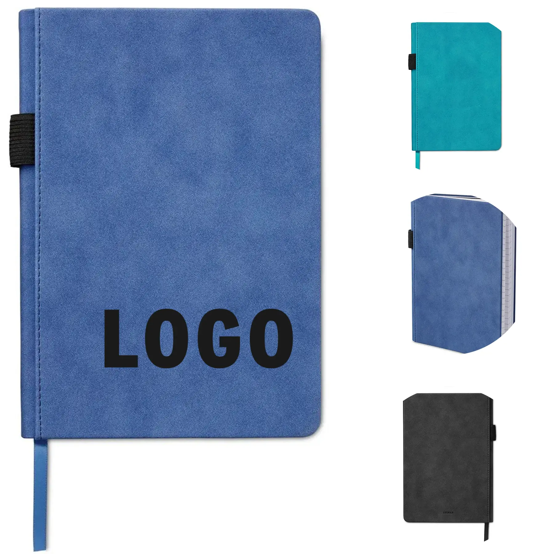 Soft Faux Suede Journal Notebook Ruled Pages Pen Holder 2