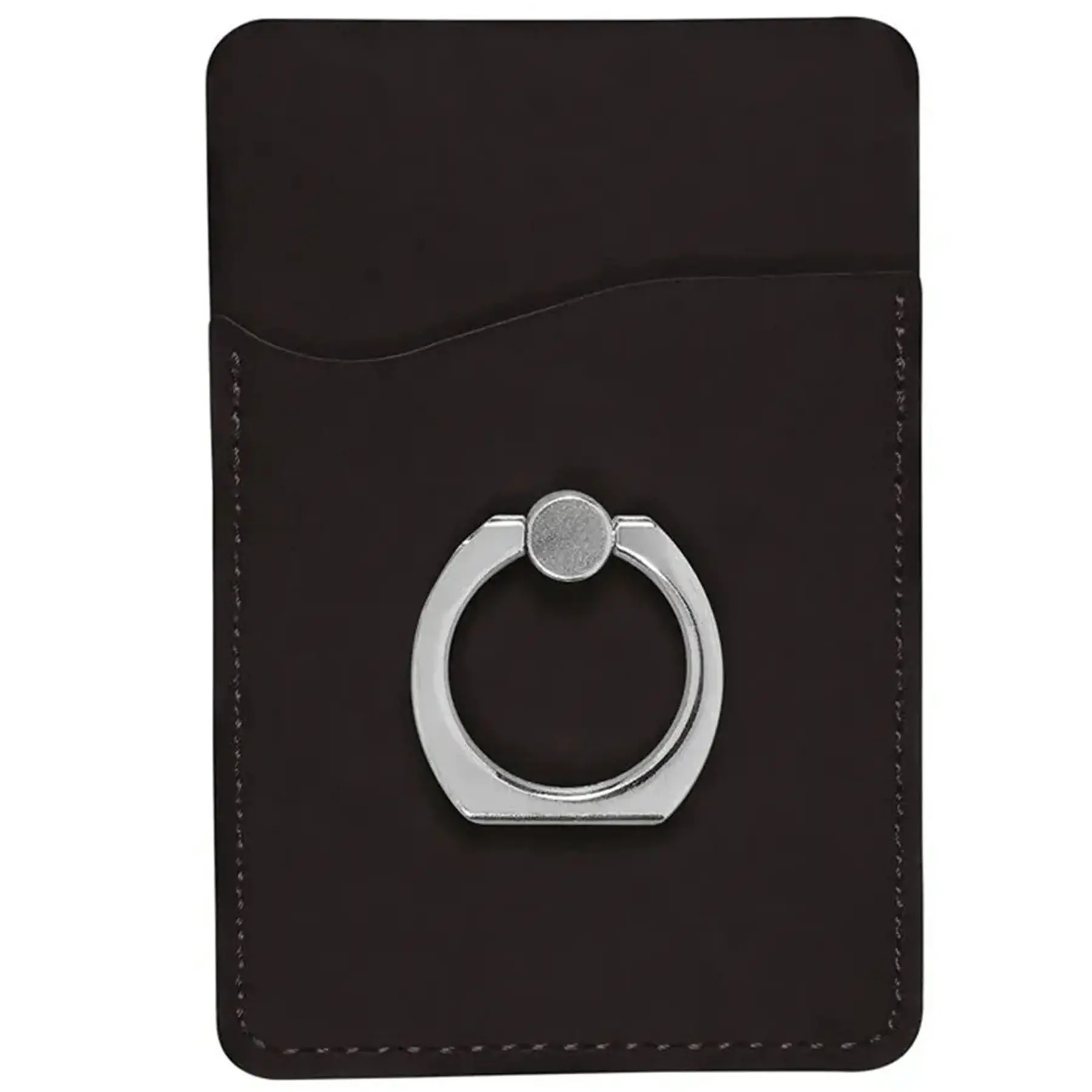 PU Leatherette Card Wallet Phone Stand Magnetic Ring Holder