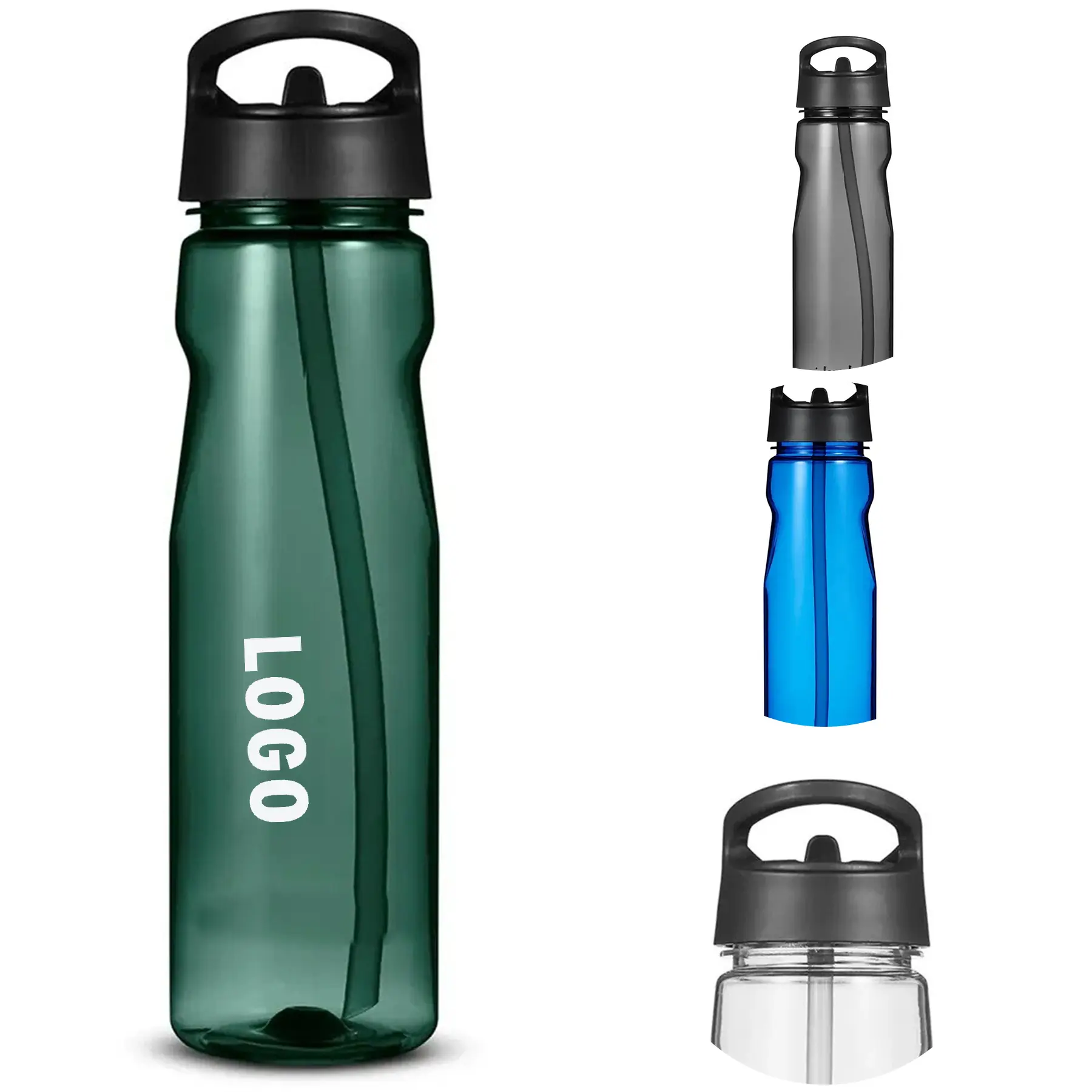 25oz BPA Free Water Bottle Straw Lid Leakproof 2