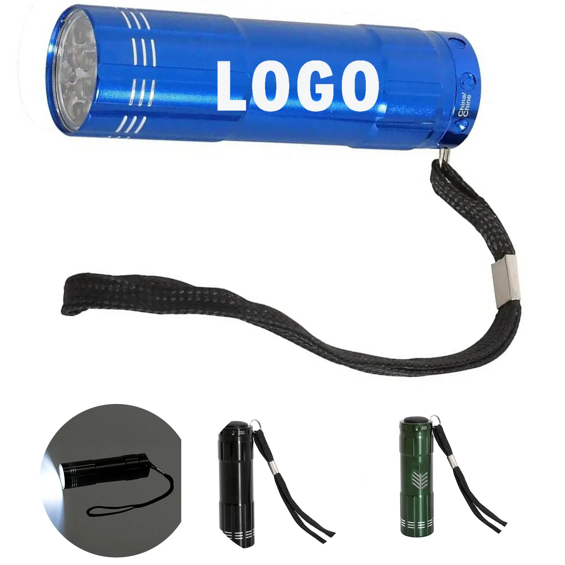 30 Lumens 9 LED Recycled Aluminum Flashlight 2