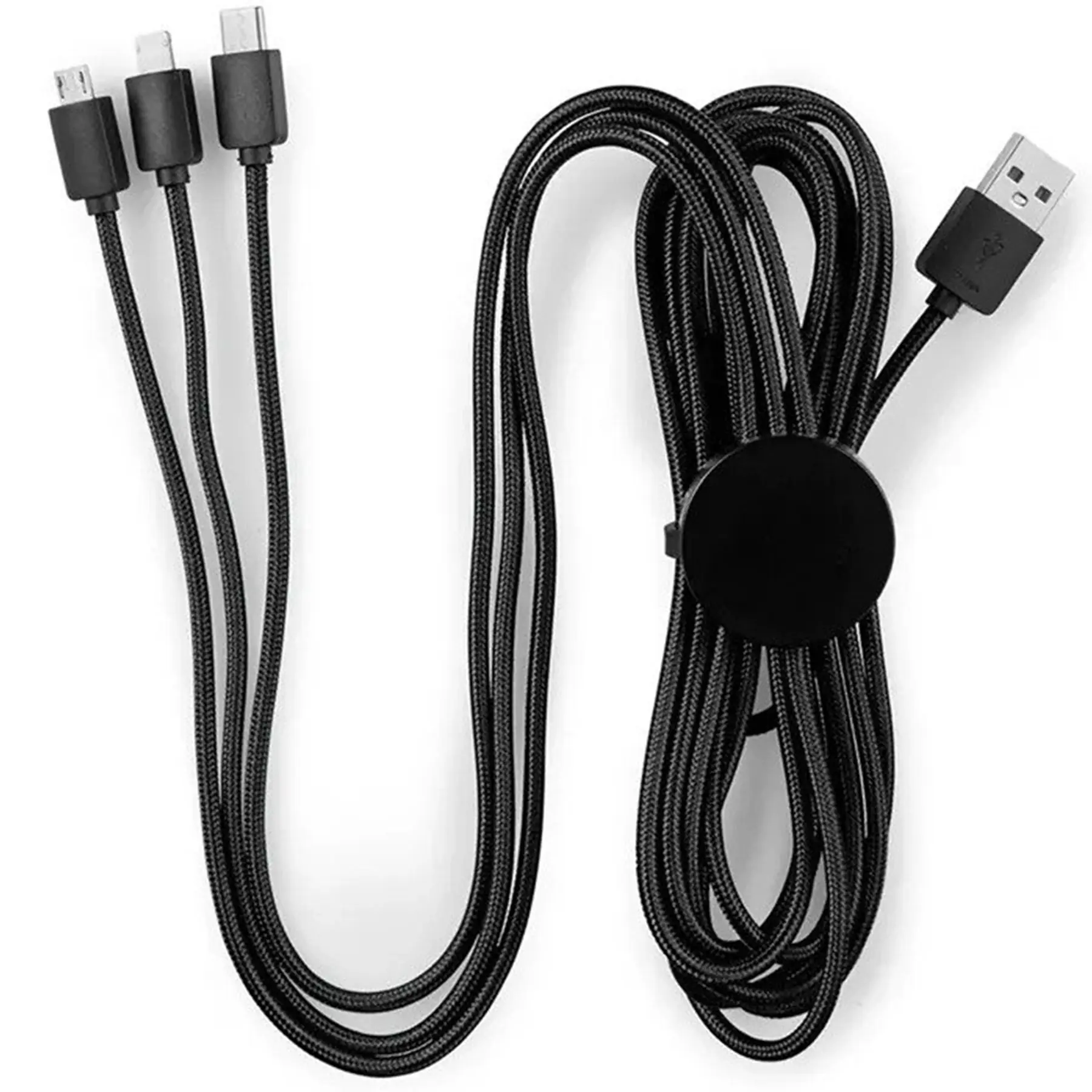 Dual USB C Micro USB 10ft Charging Cable Custom Logo