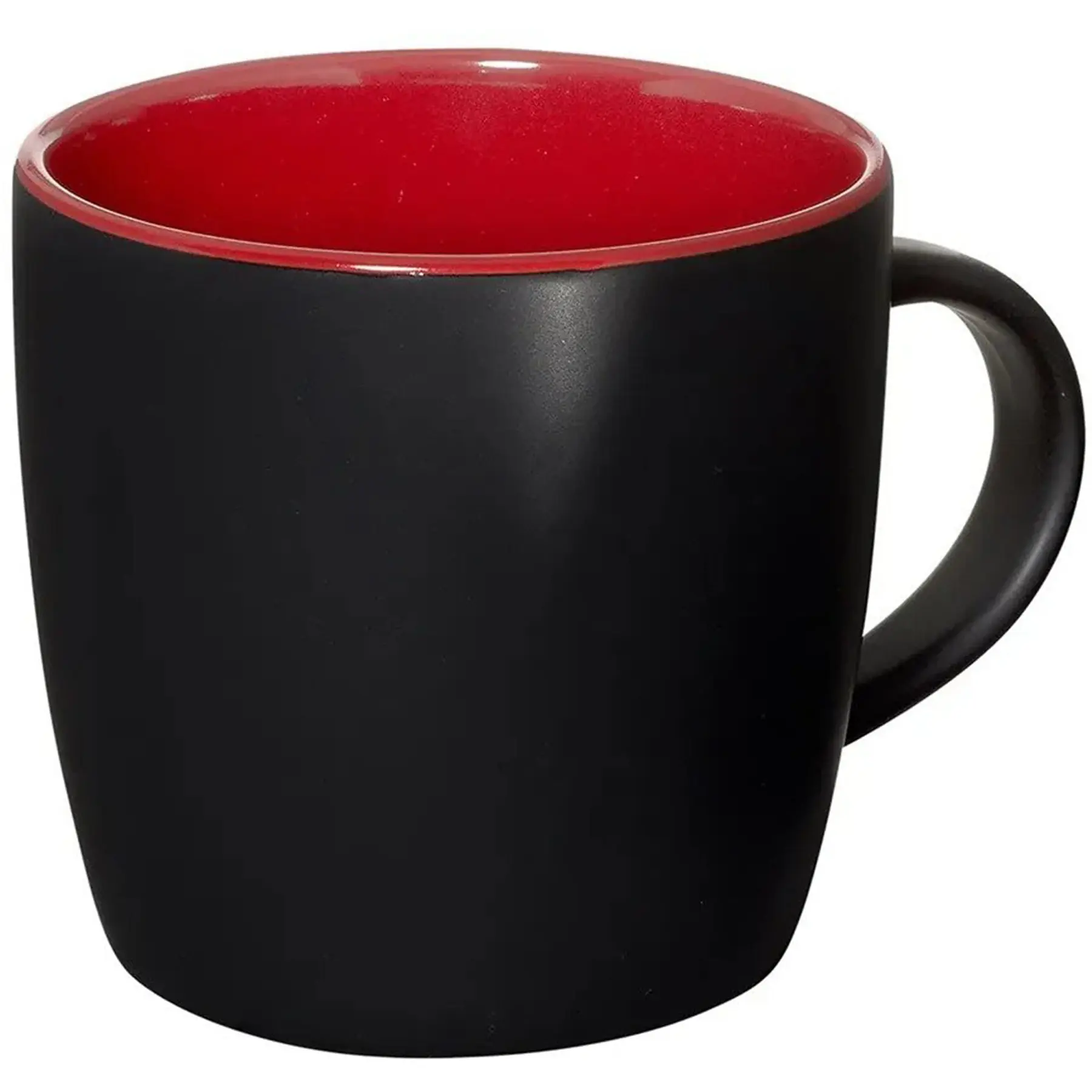12oz Matte Black Ceramic Mug Glossy Interior Riviera