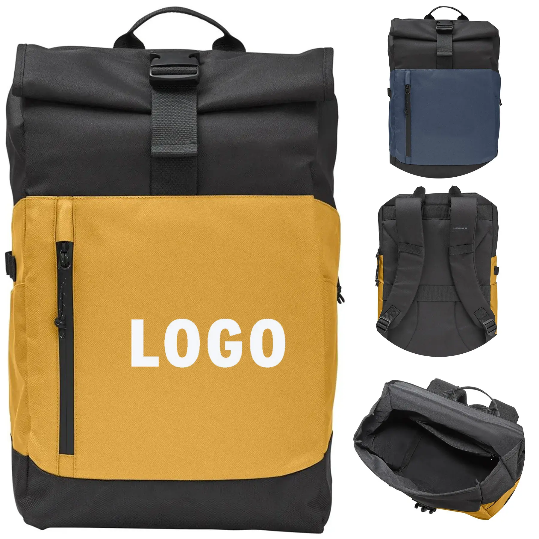 Rolltop Travel Backpack Made from Recycled Polyester with Laptop Pocket 2