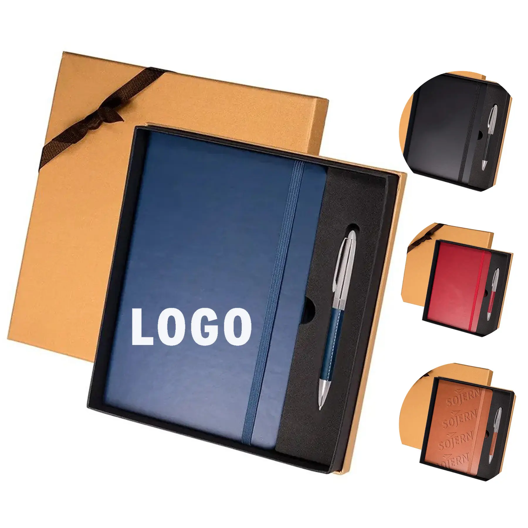 Elegant Faux Leather Notebook Pen Set Gift Box 2