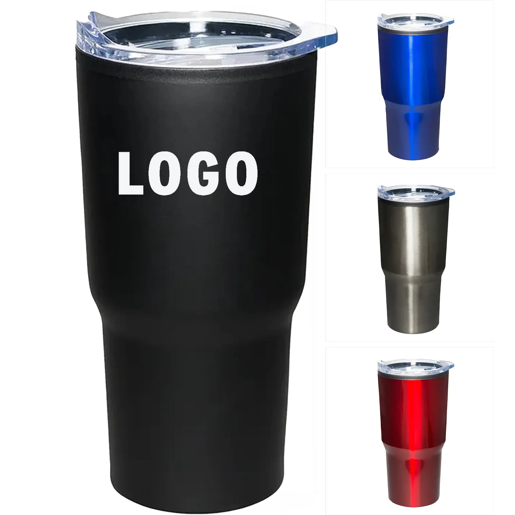 20 Ounce Double Wall Stainless Steel Tumbler Slide Lid Hot Cold Drinks 2