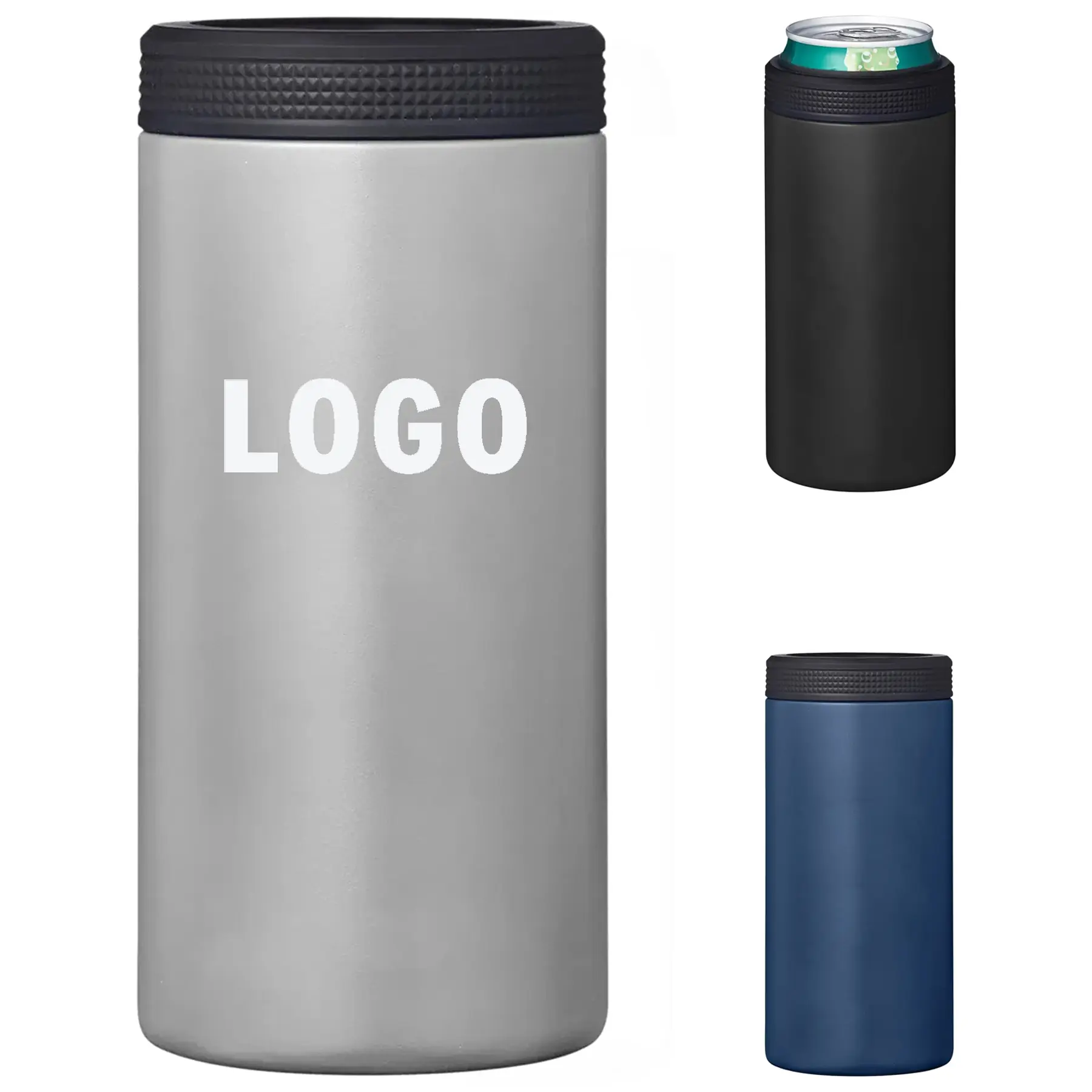 Double Wall Vacuum Insulated Can Cooler with Splash Proof Lid 2
