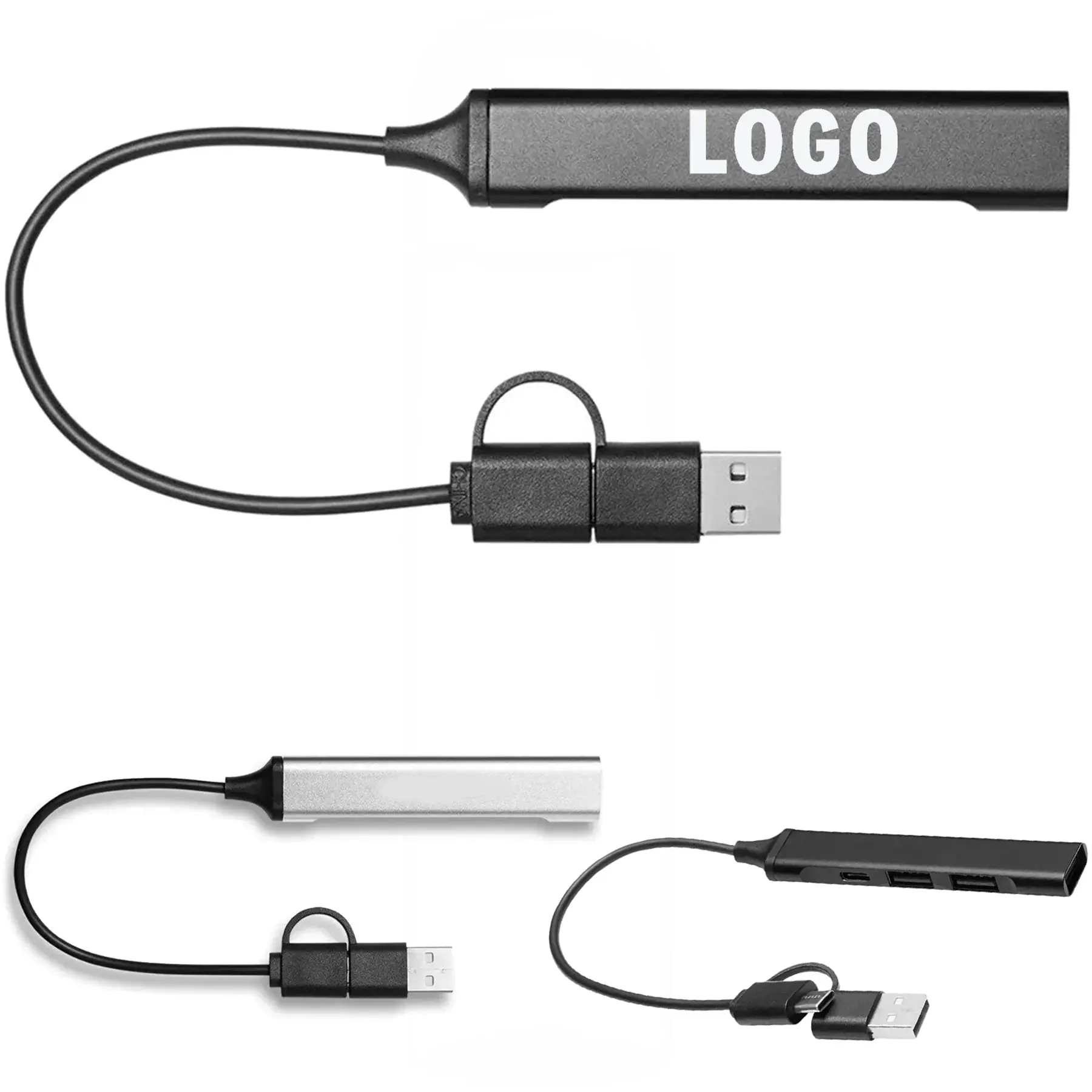 Multi Port USB C Hub Adapter Aluminum 2